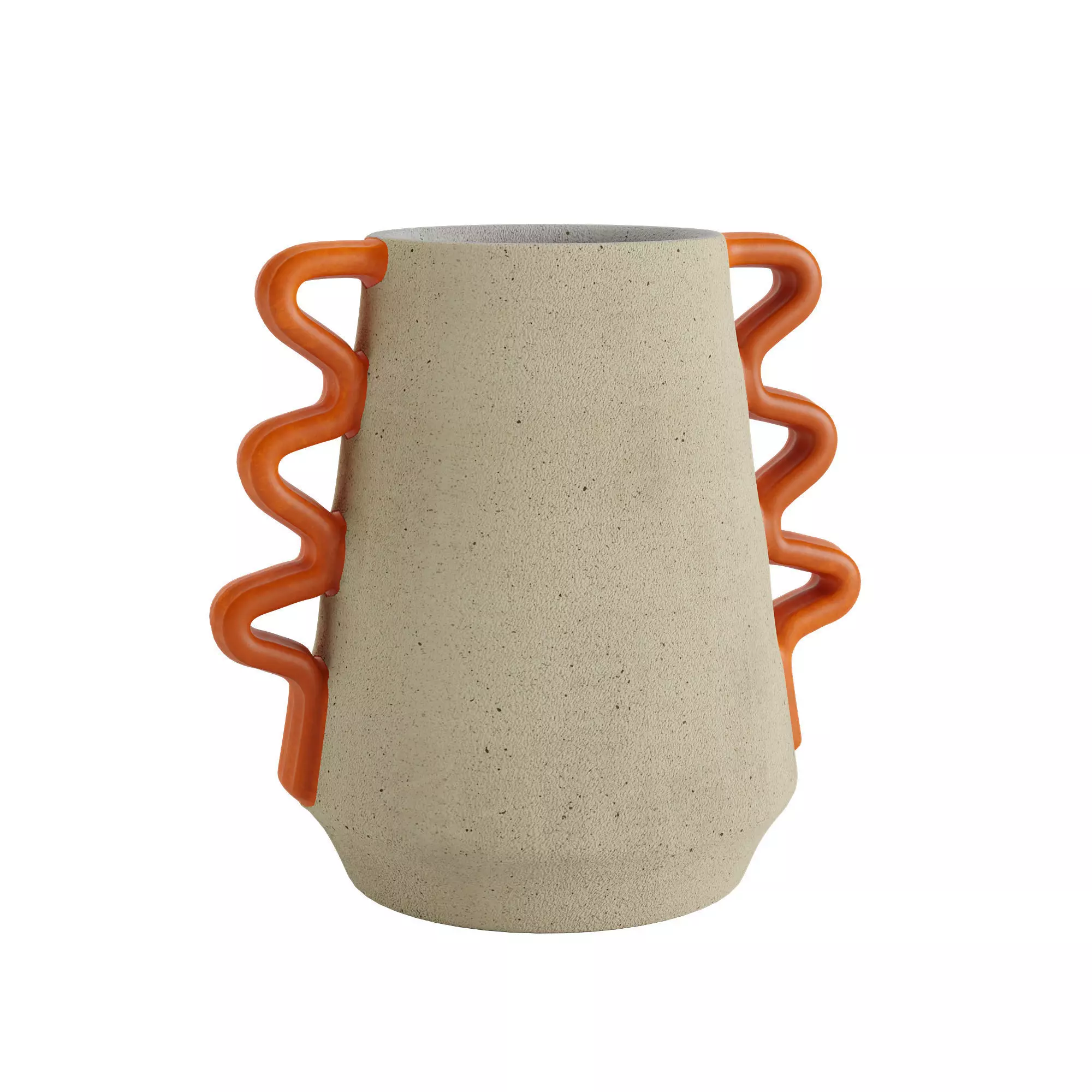 Orange and White Vase 3D model_0