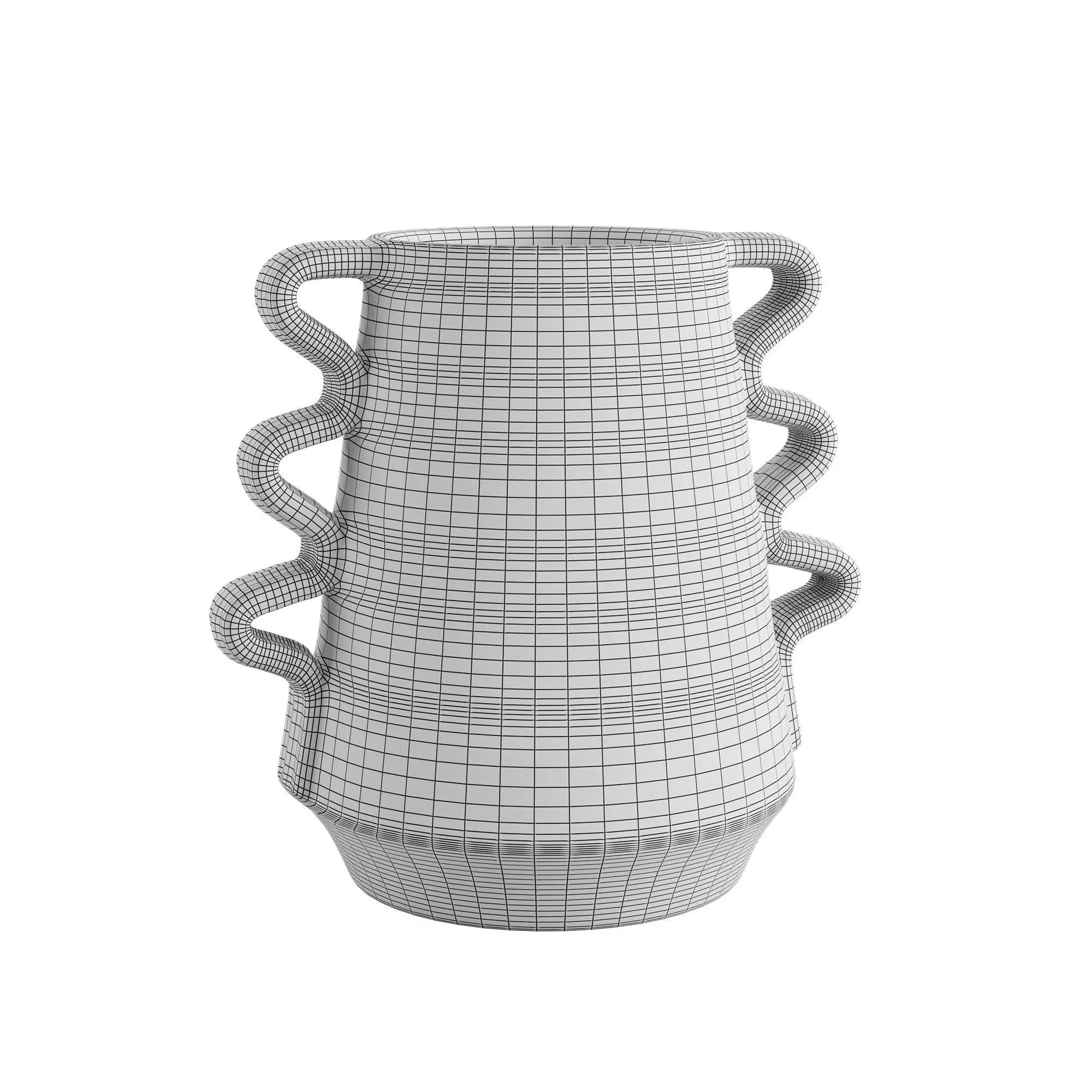 Orange and White Vase 3D model_2