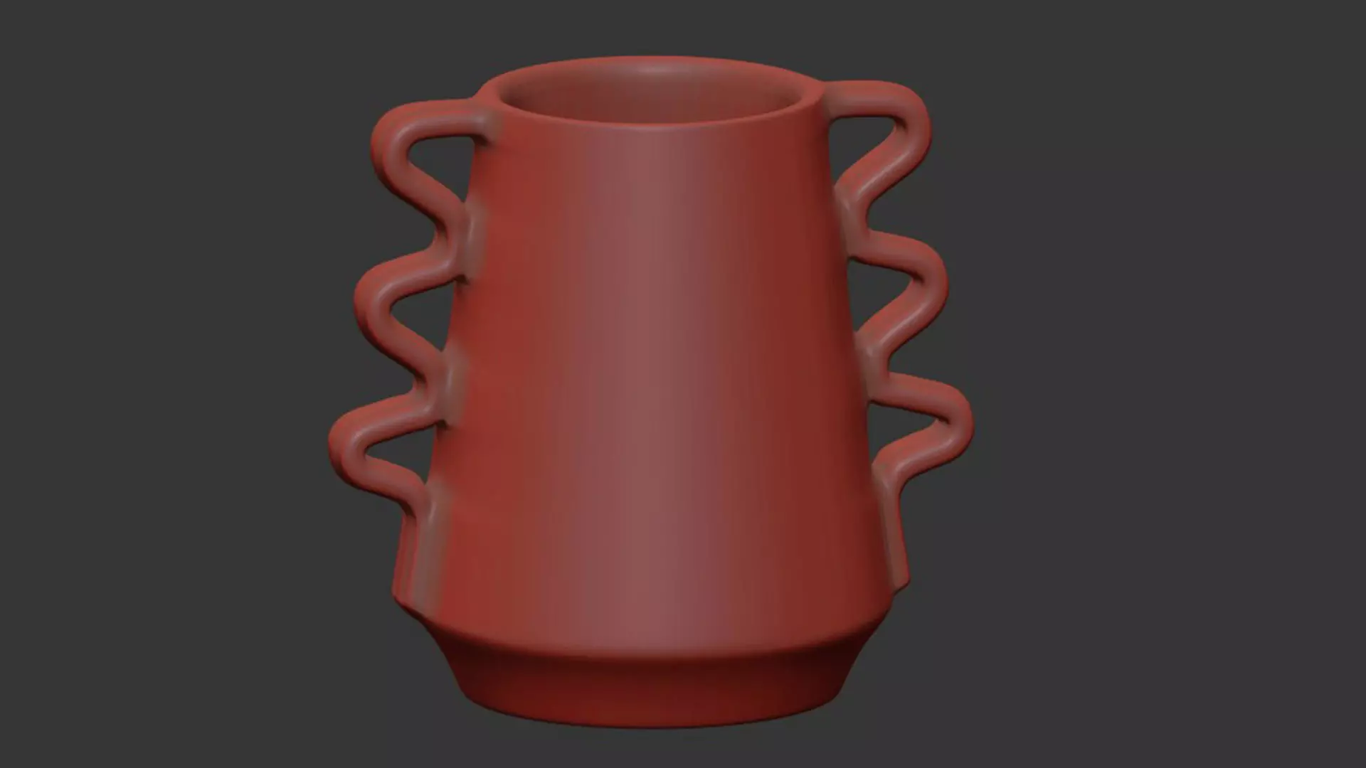 Orange and White Vase 3D model_5