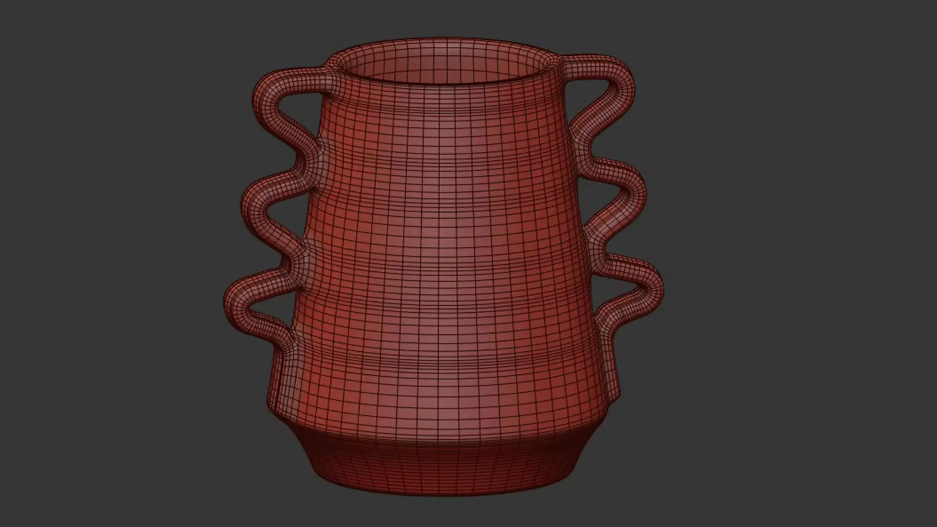 Orange and White Vase 3D model_6