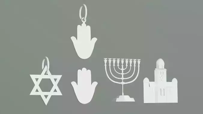 Jewish Religious Symbols  Print