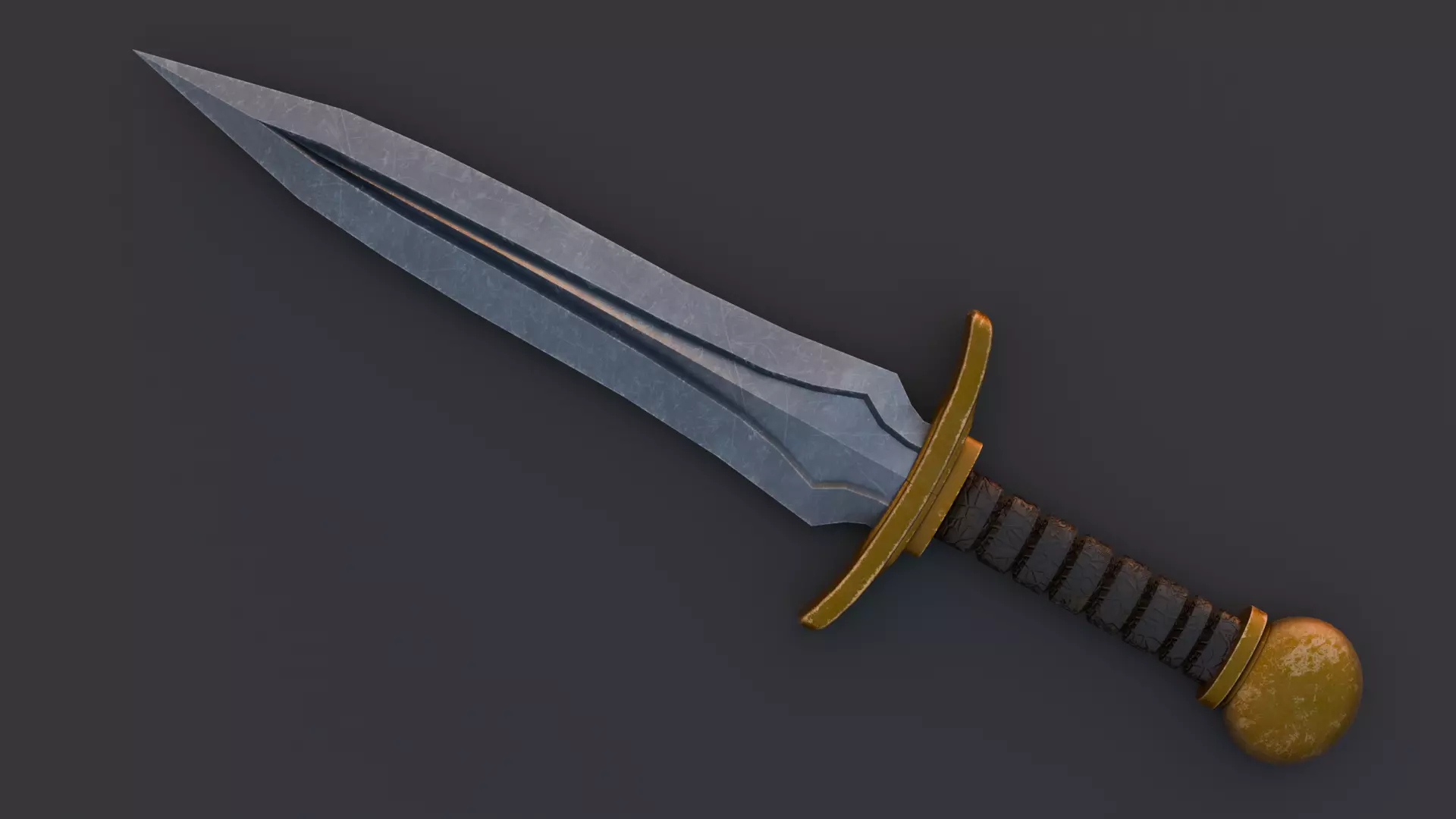Battle Dagger low poly Free low-poly 3D model_5