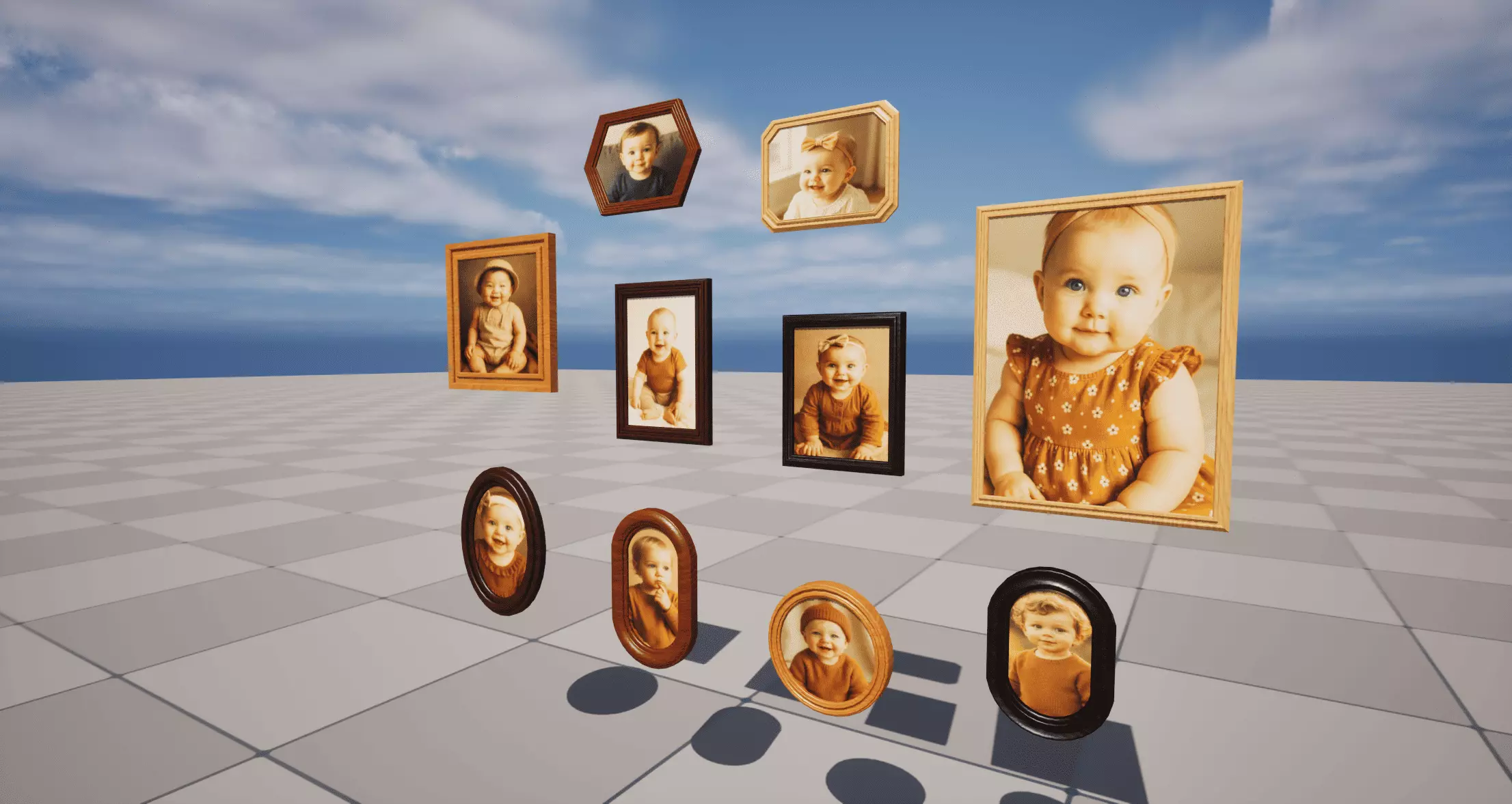 Babies Photos Low-poly 3D model_1