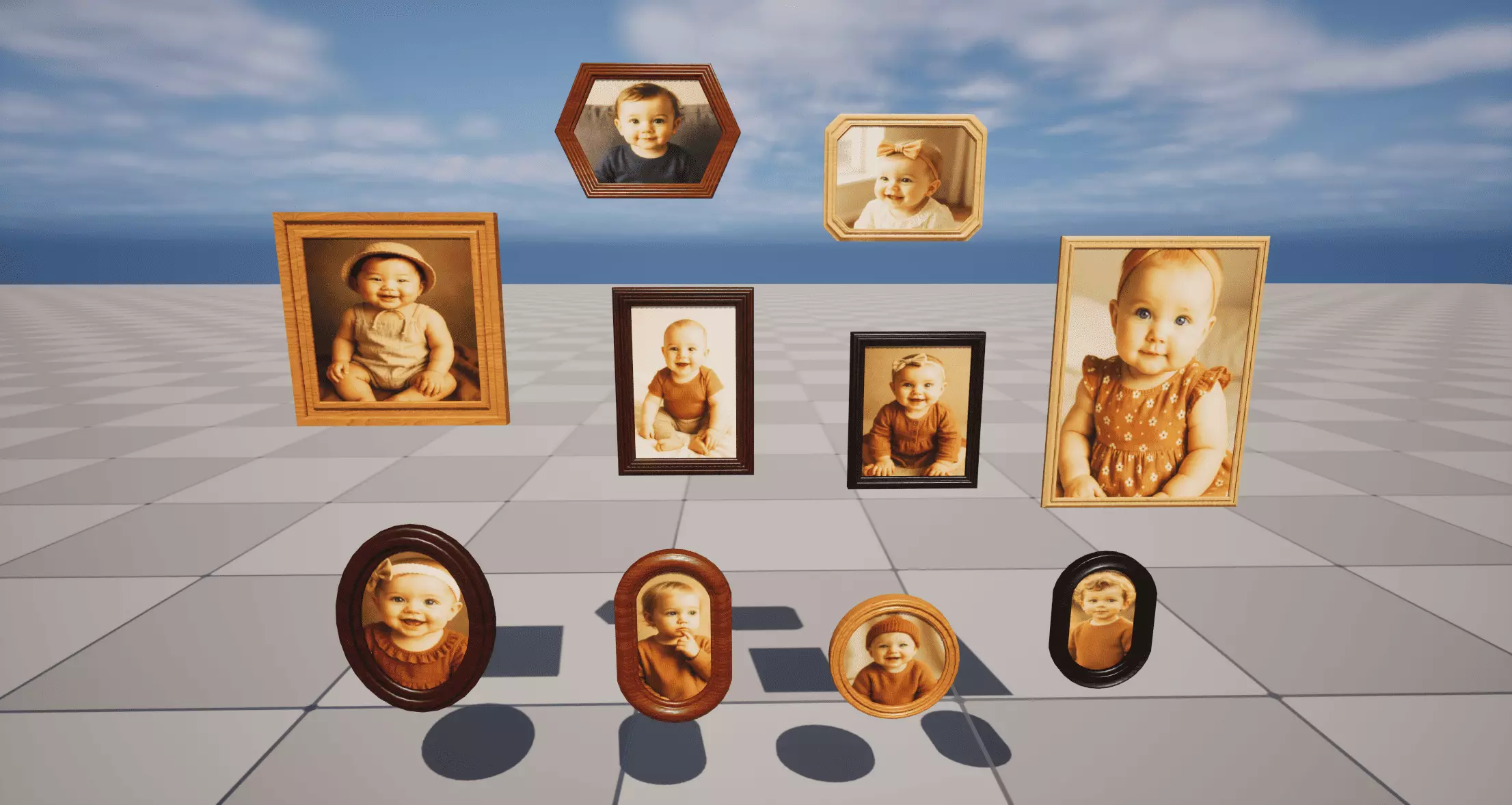 Babies Photos Low-poly 3D model_0