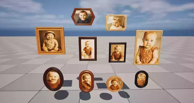 Babies Photos Low-poly 3D model