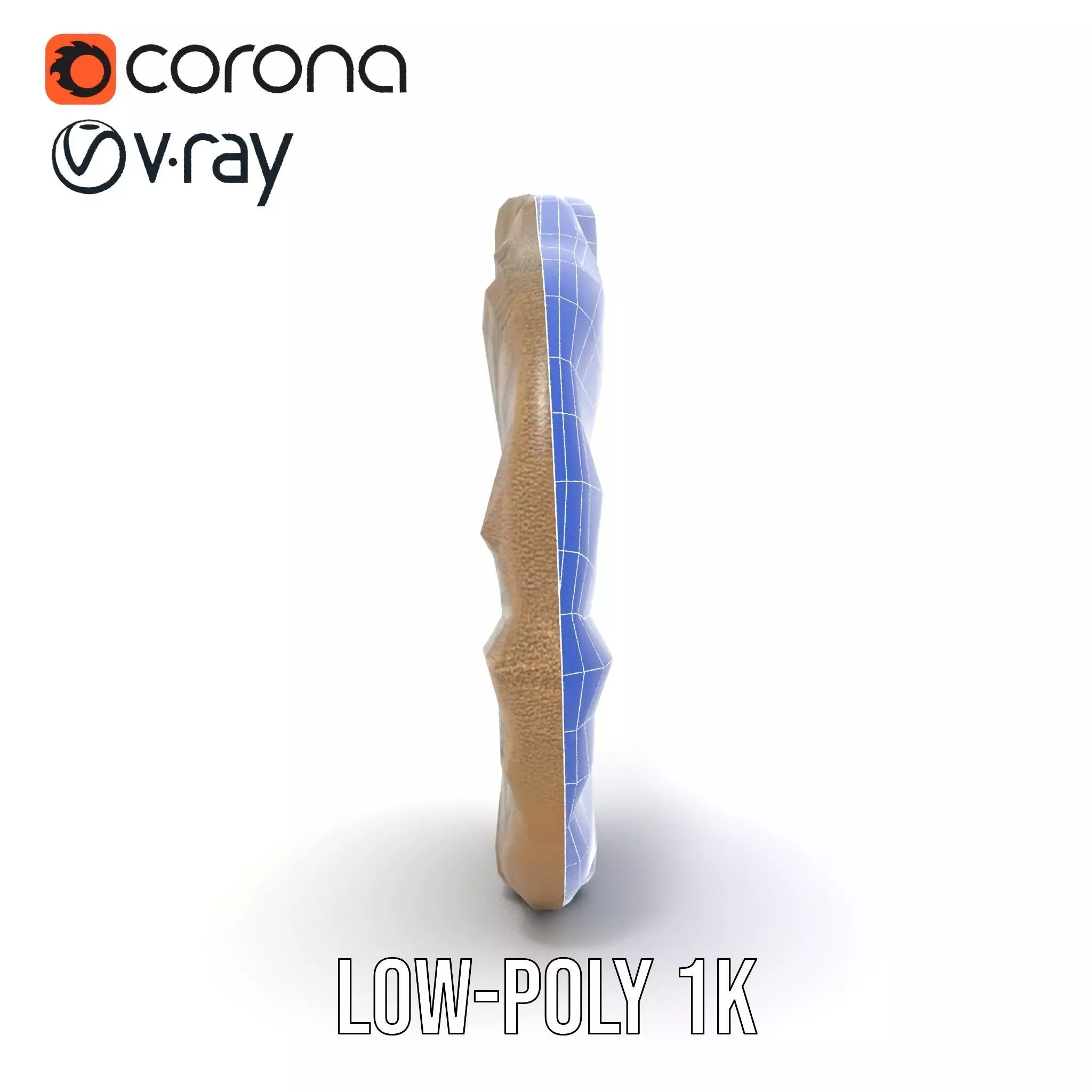 Textured Fossil Stone model pack Low-poly 3D model_20