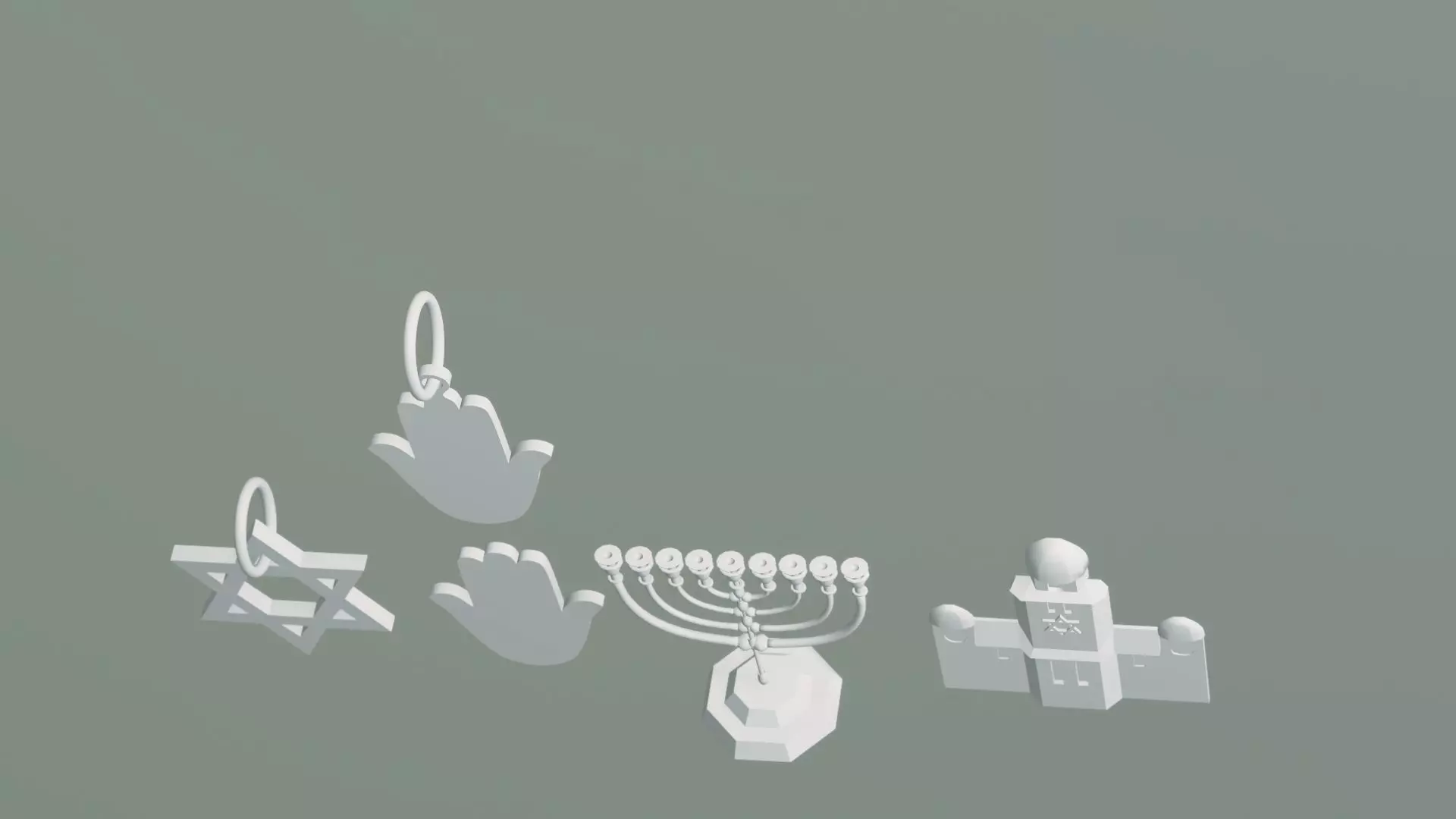 Jewish Religious Symbols  3D model_3