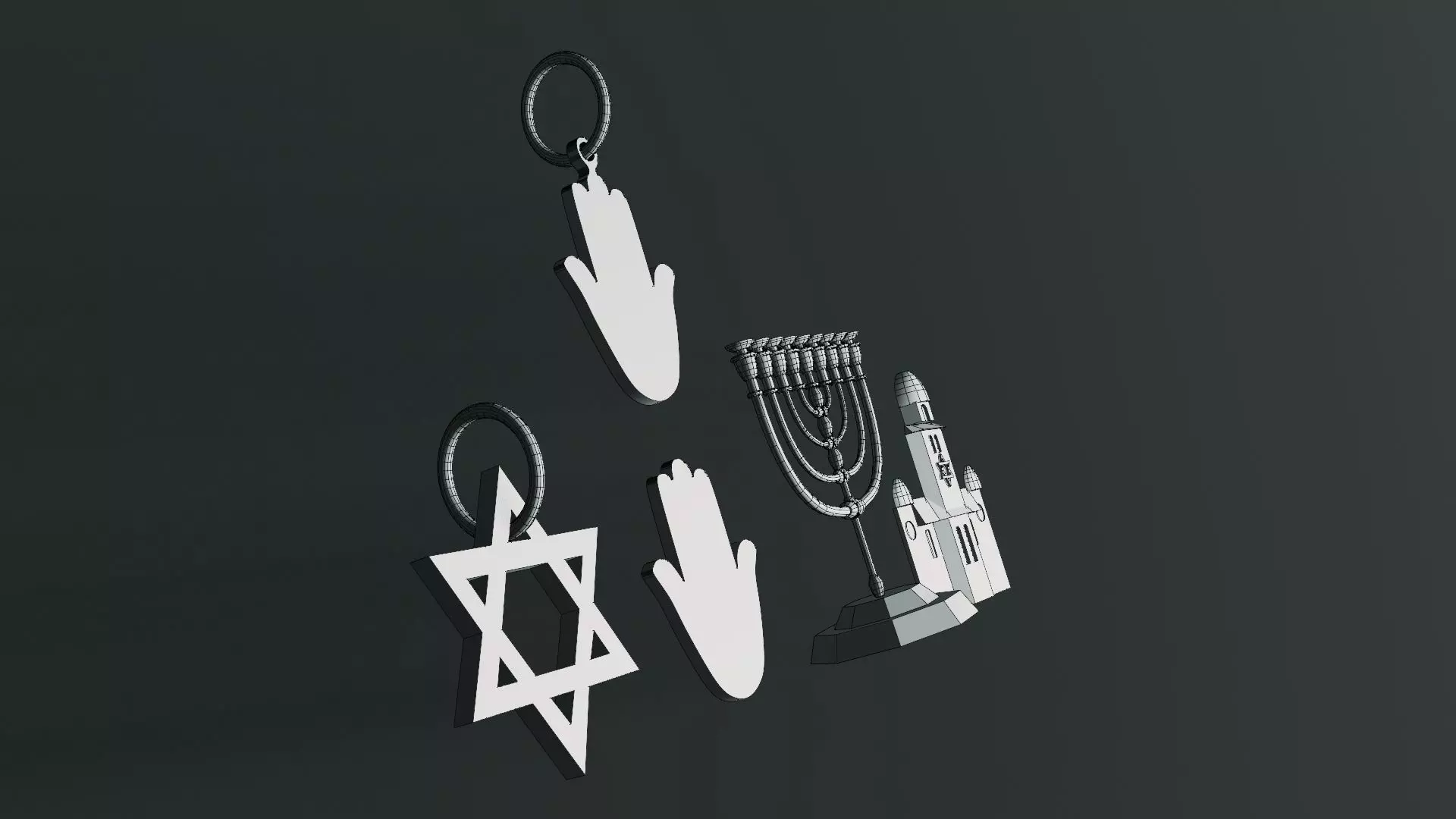 Jewish Religious Symbols  3D model_7