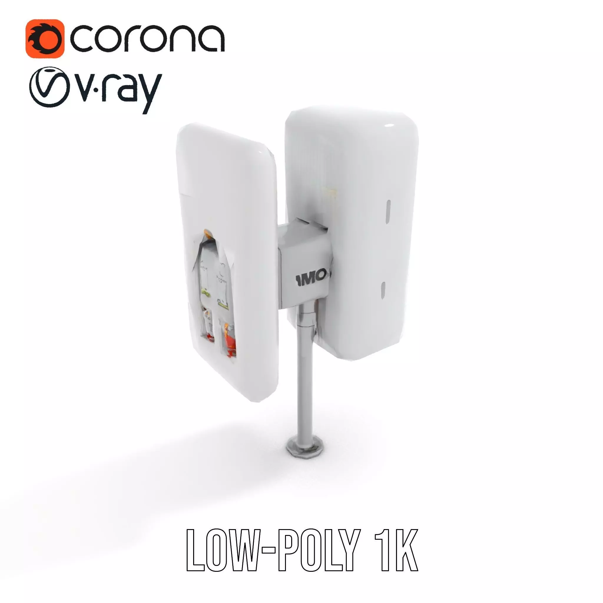 White Antenna Array model pack Low-poly 3D model_8