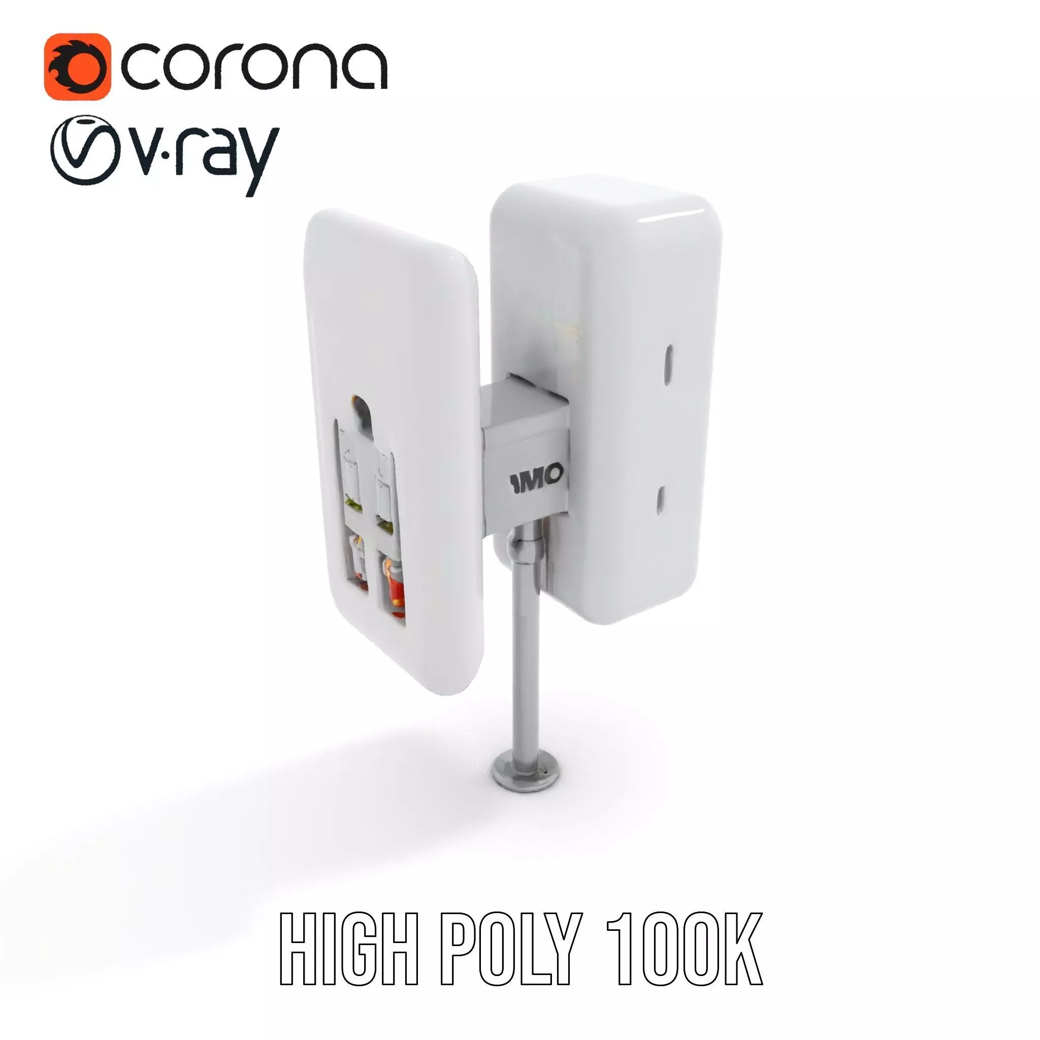 White Antenna Array model pack Low-poly 3D model_29