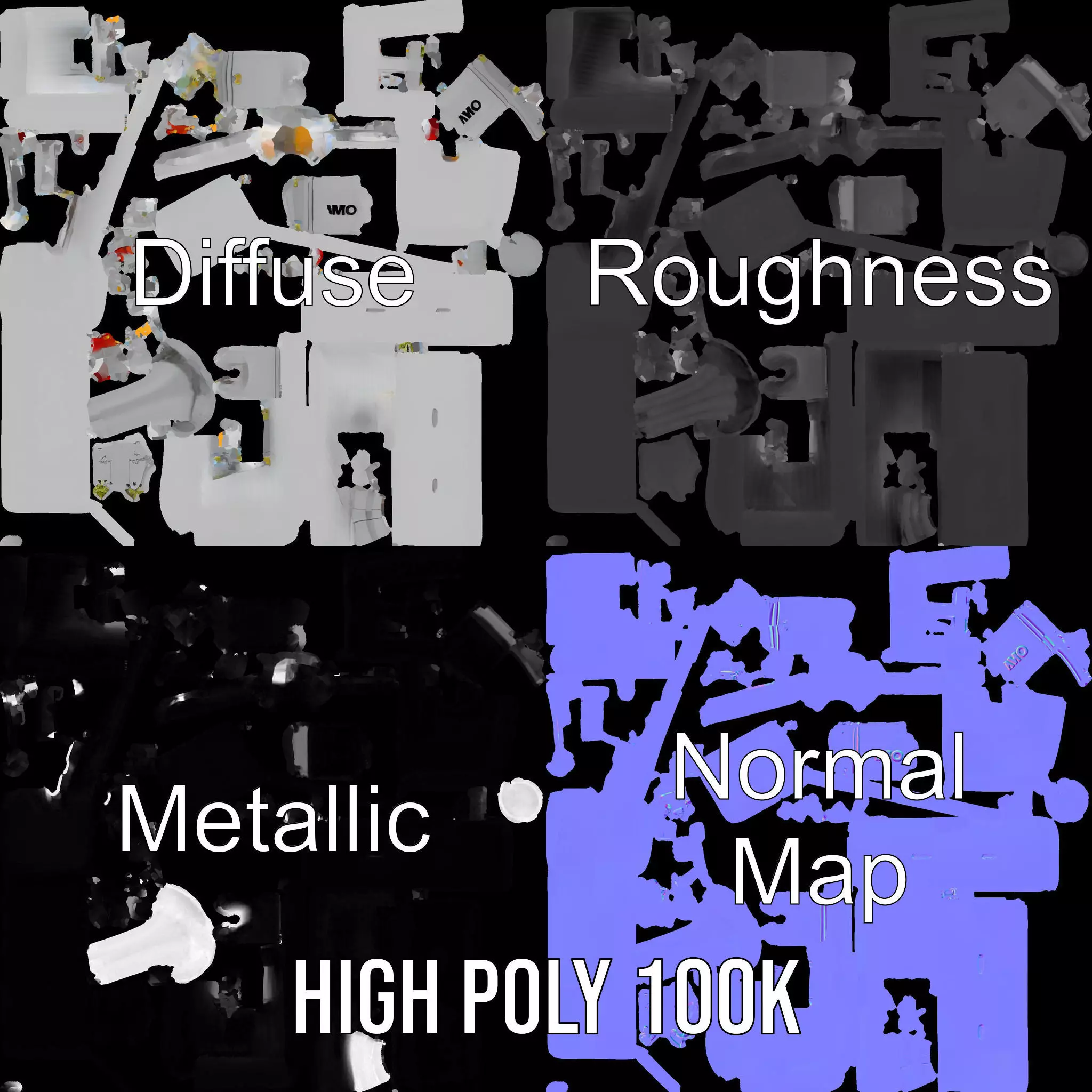 White Antenna Array model pack Low-poly 3D model_4