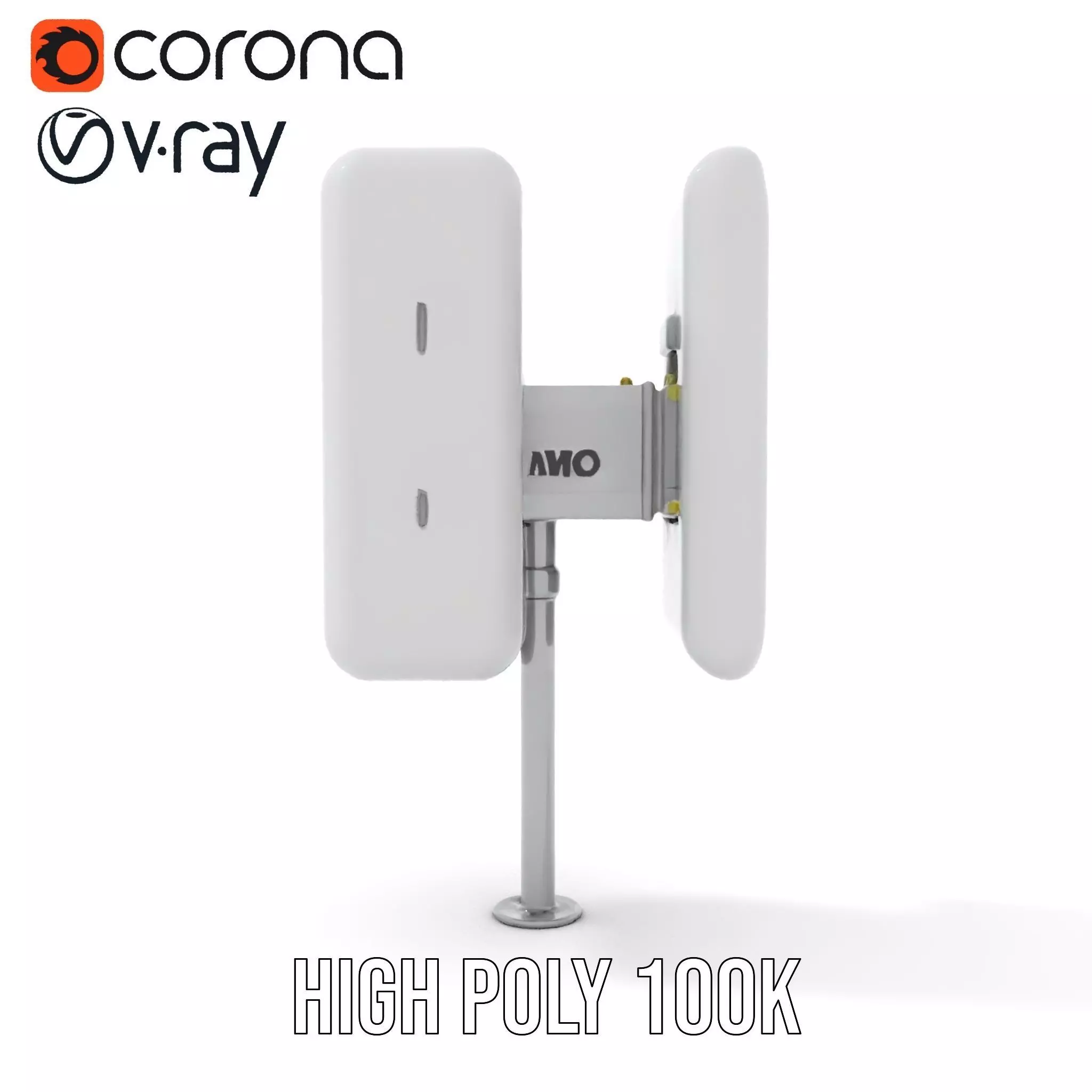 White Antenna Array model pack Low-poly 3D model_26