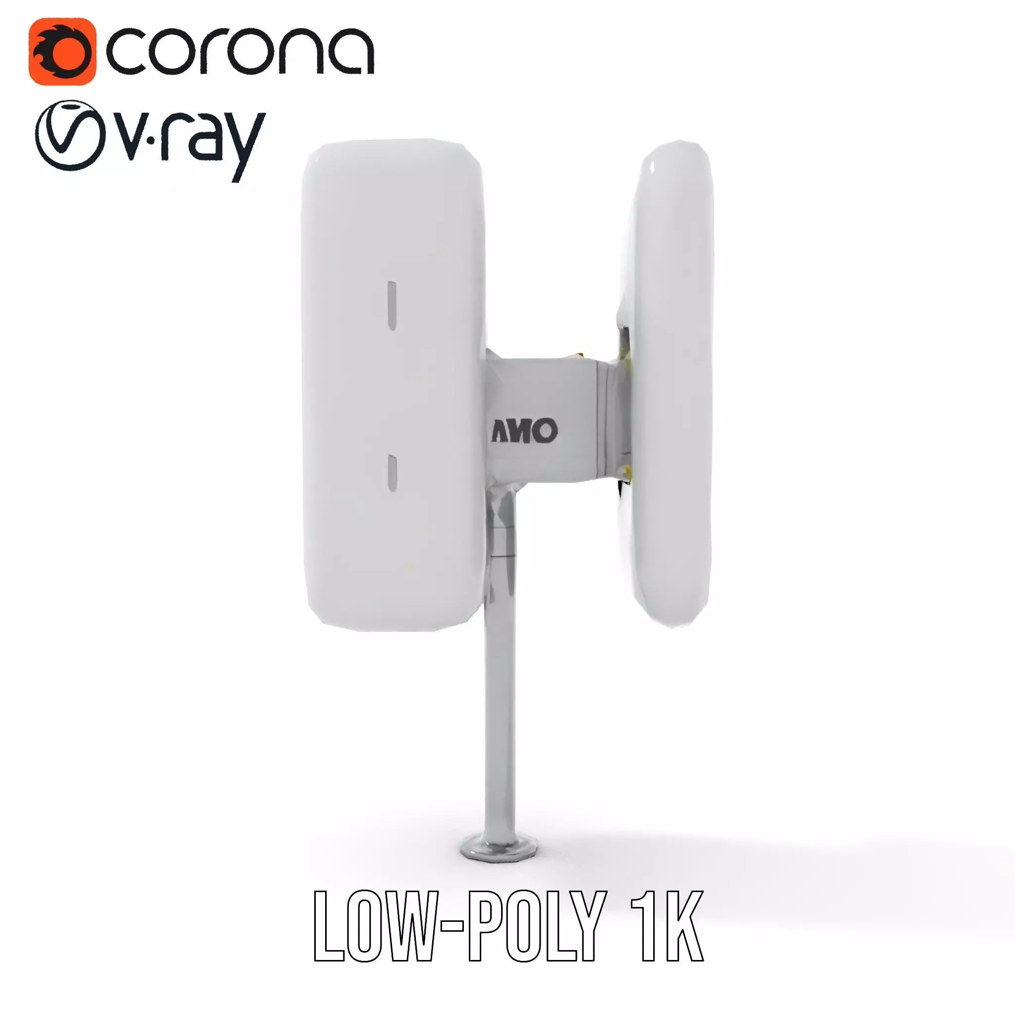 White Antenna Array model pack Low-poly 3D model_13