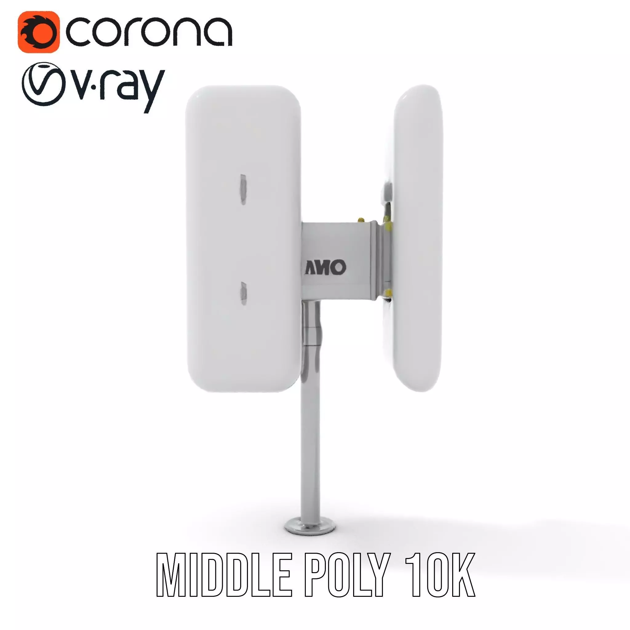 White Antenna Array model pack Low-poly 3D model_17