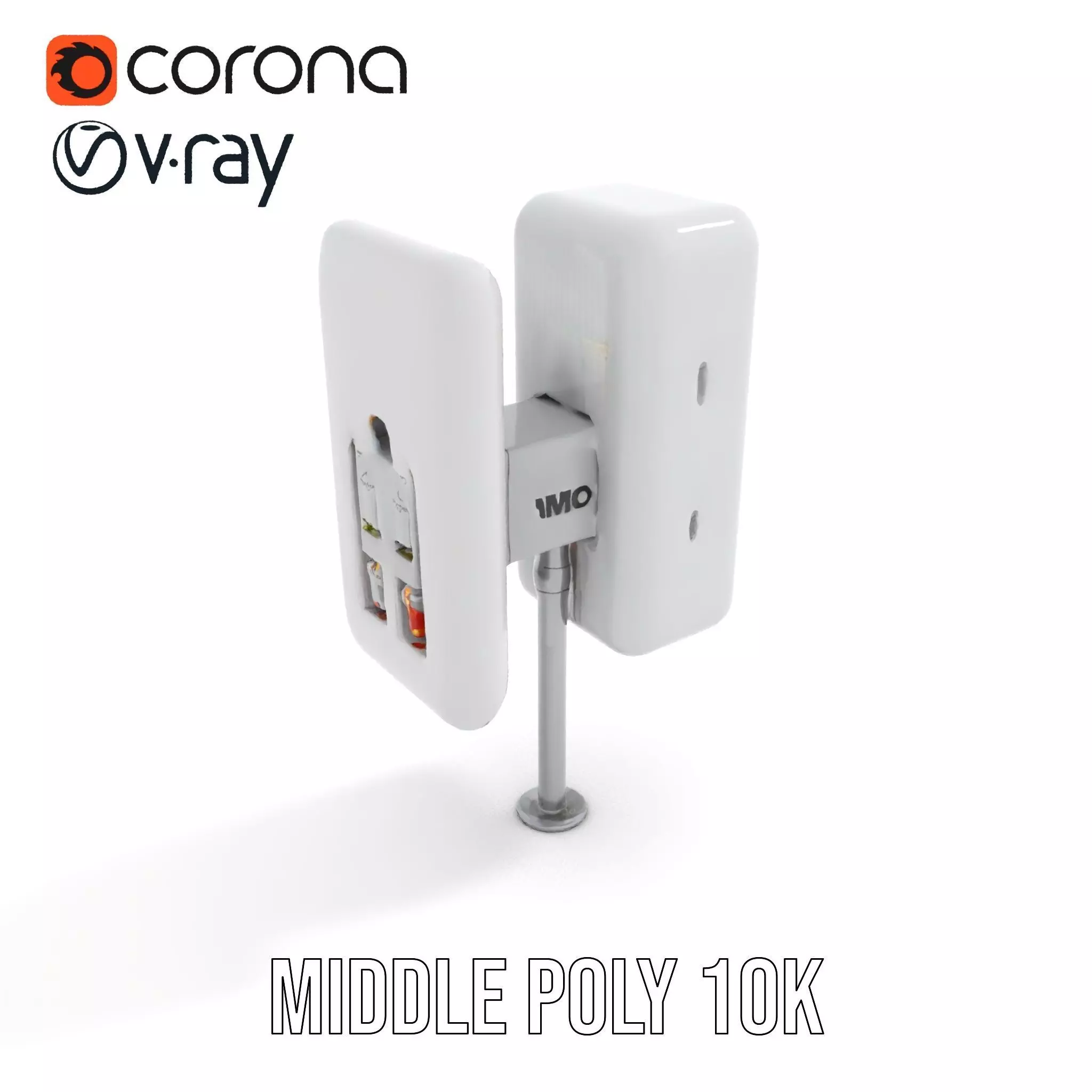White Antenna Array model pack Low-poly 3D model_6