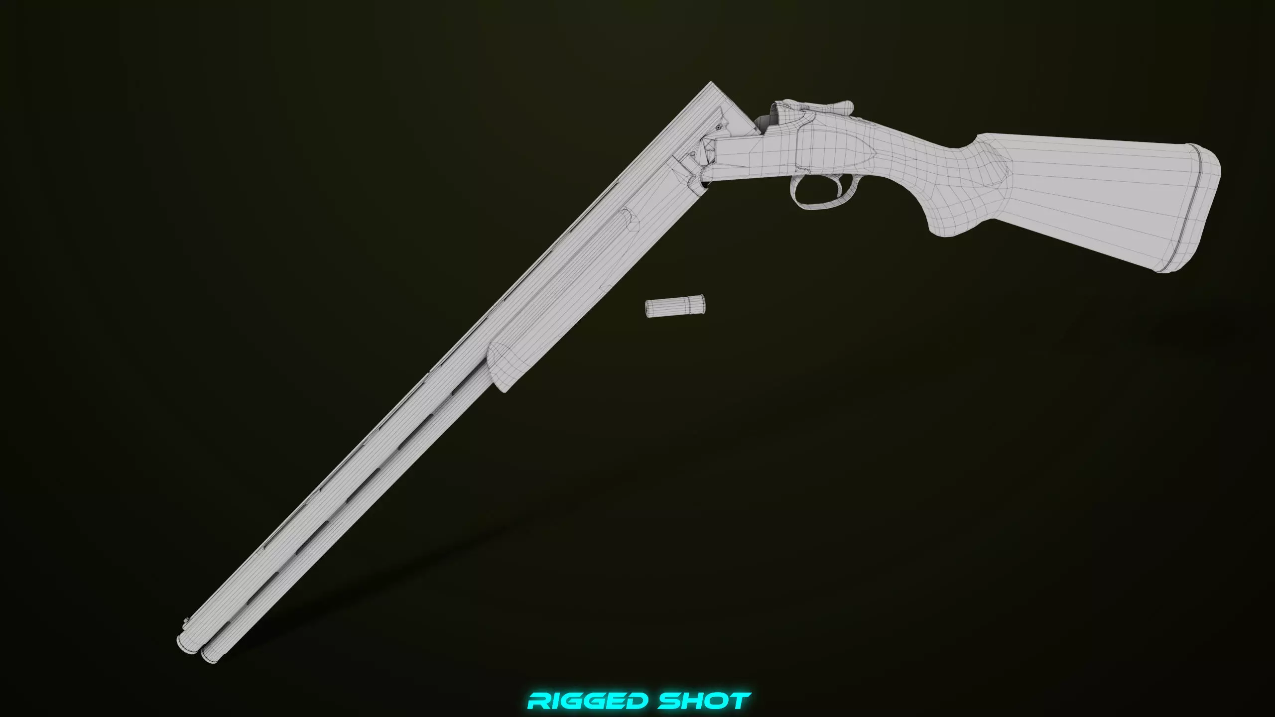 Double Barrel Shotguns 01 Single Mat All PBR Unity UE Textures Low-poly 3D model_39