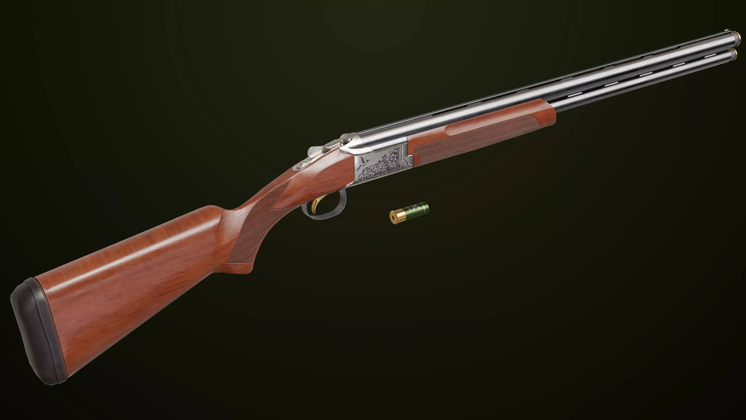 Double Barrel Shotguns 01 Single Mat All PBR Unity UE Textures Low-poly 3D model_17