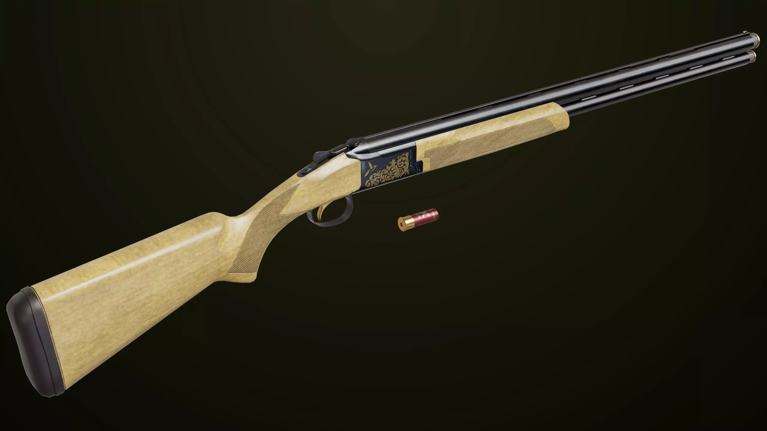 Double Barrel Shotguns 01 Single Mat All PBR Unity UE Textures Low-poly 3D model_26