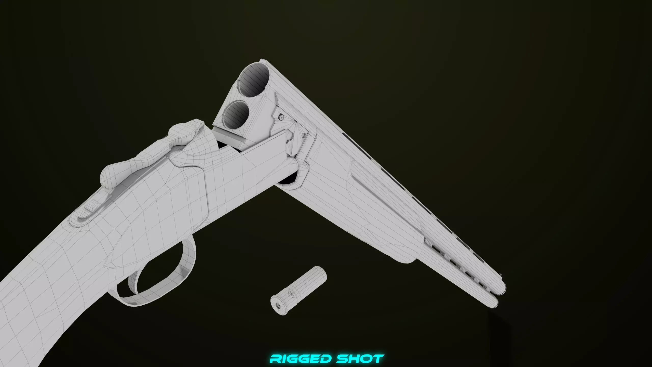 Double Barrel Shotguns 01 Single Mat All PBR Unity UE Textures Low-poly 3D model_40