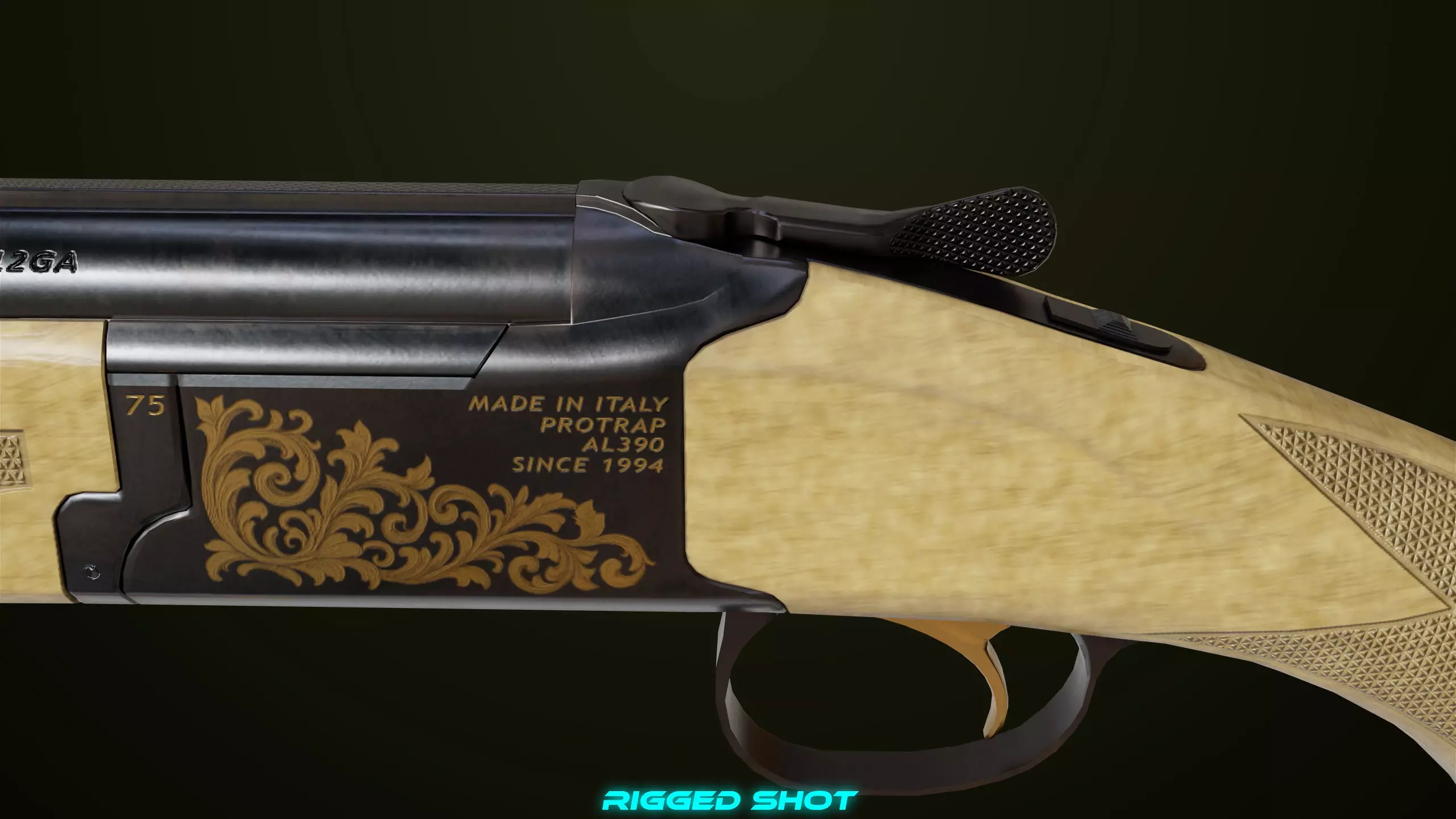Double Barrel Shotguns 01 Single Mat All PBR Unity UE Textures Low-poly 3D model_20