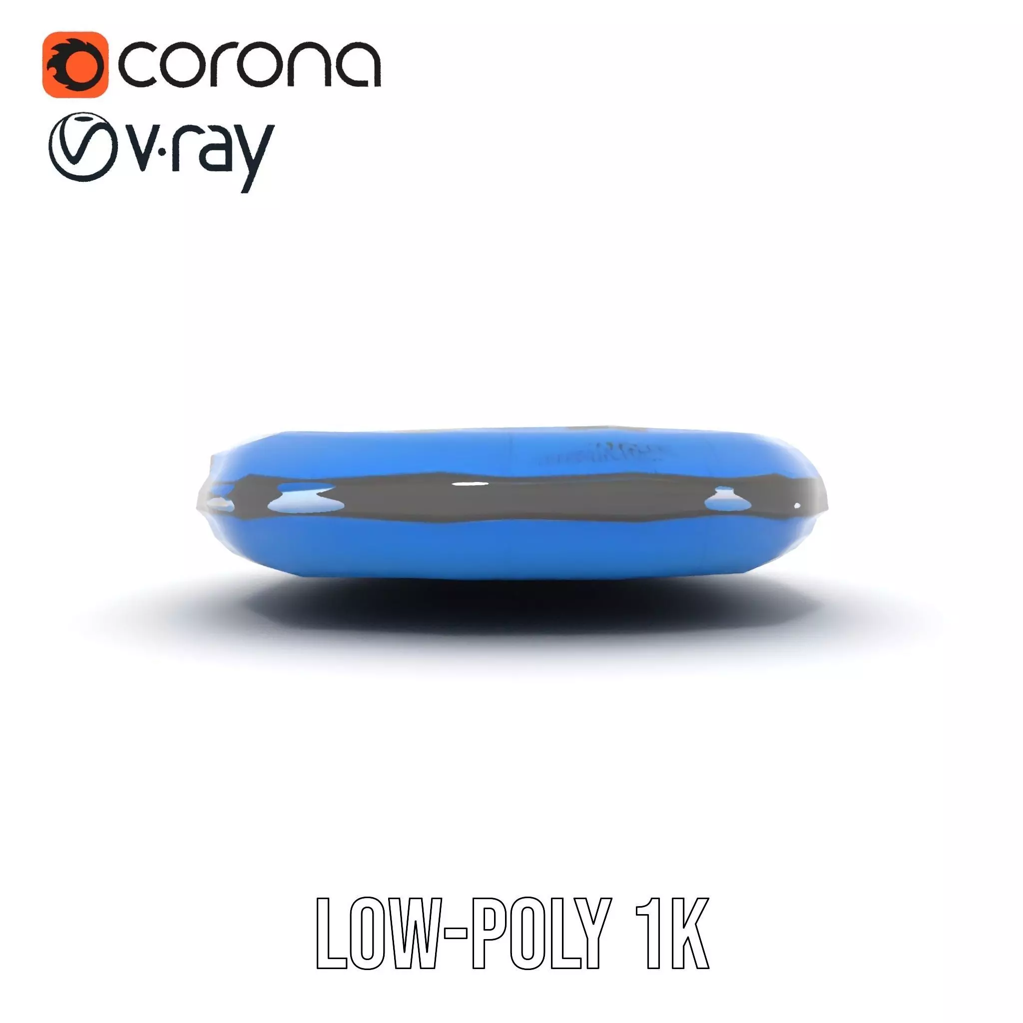 Blue Inflatable Boat model pack Low-poly 3D model_15