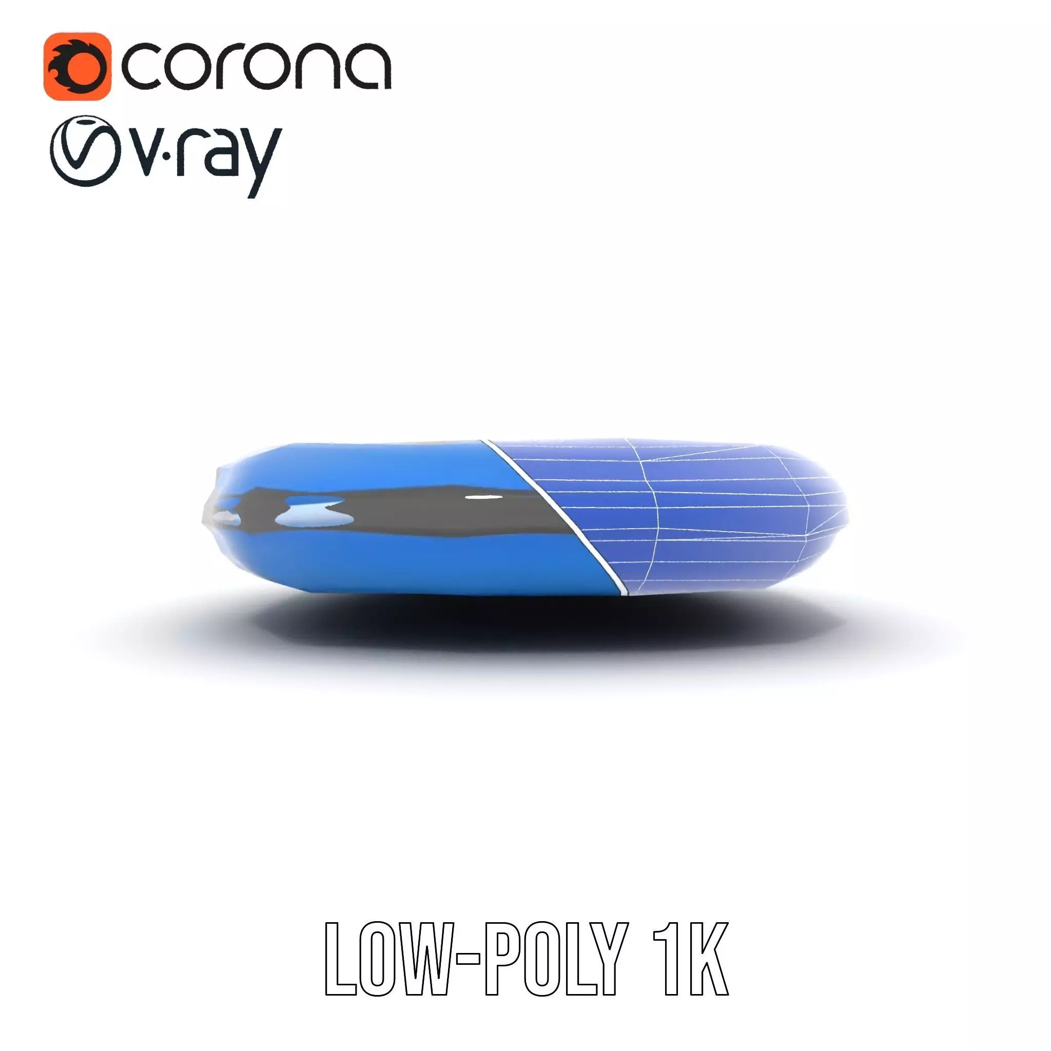 Blue Inflatable Boat model pack Low-poly 3D model_29