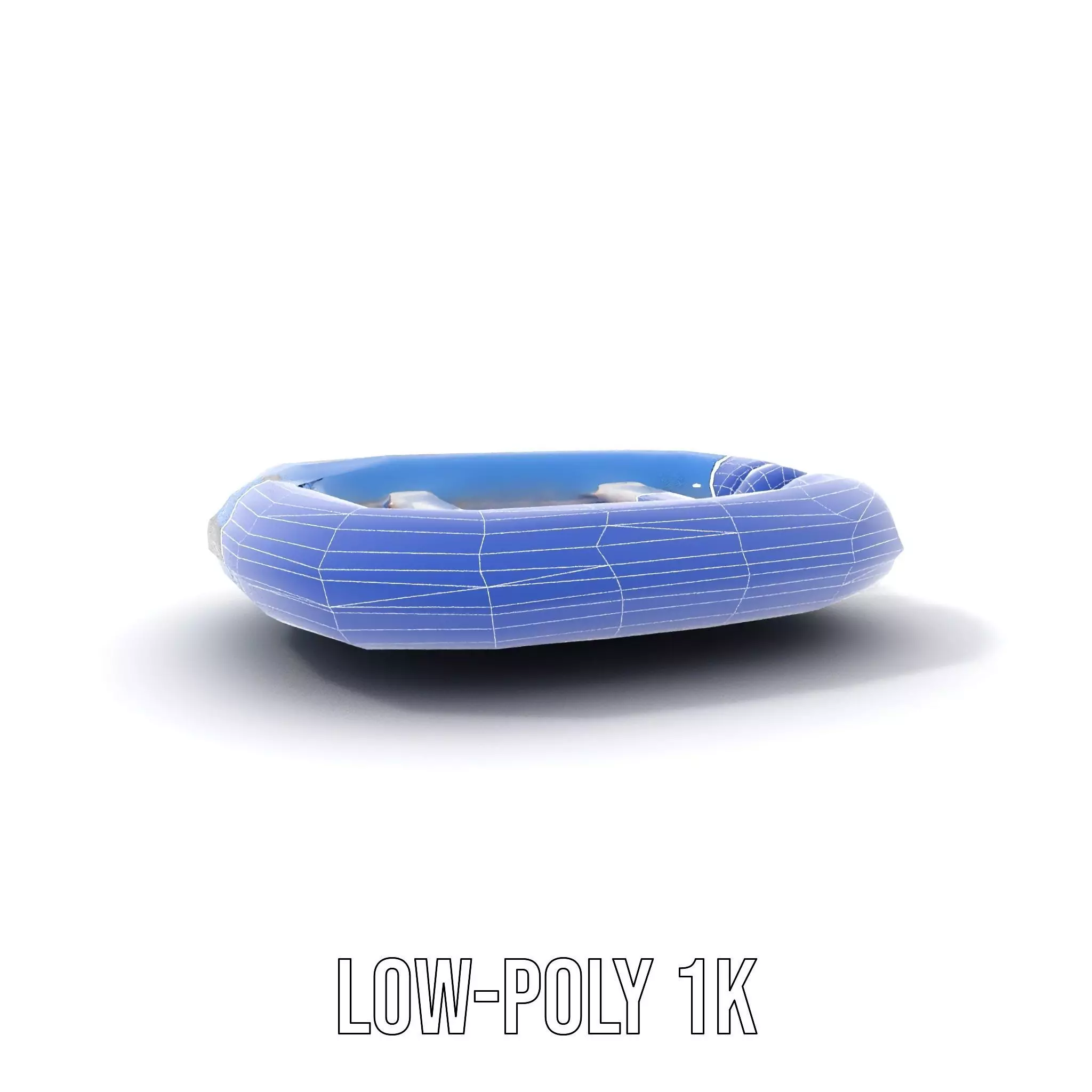 Blue Inflatable Boat model pack Low-poly 3D model_23