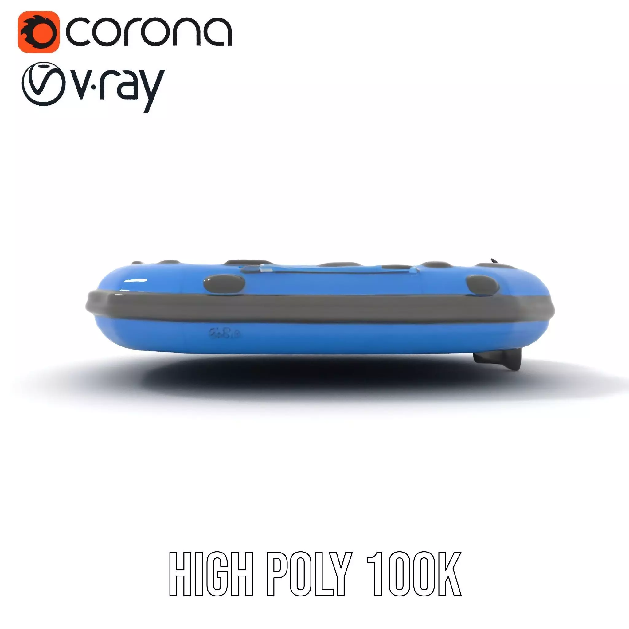 Blue Inflatable Boat model pack Low-poly 3D model_21