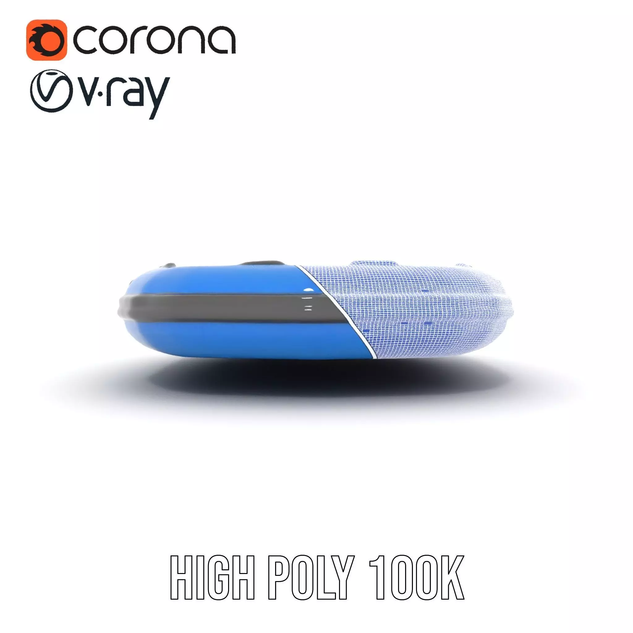 Blue Inflatable Boat model pack Low-poly 3D model_35