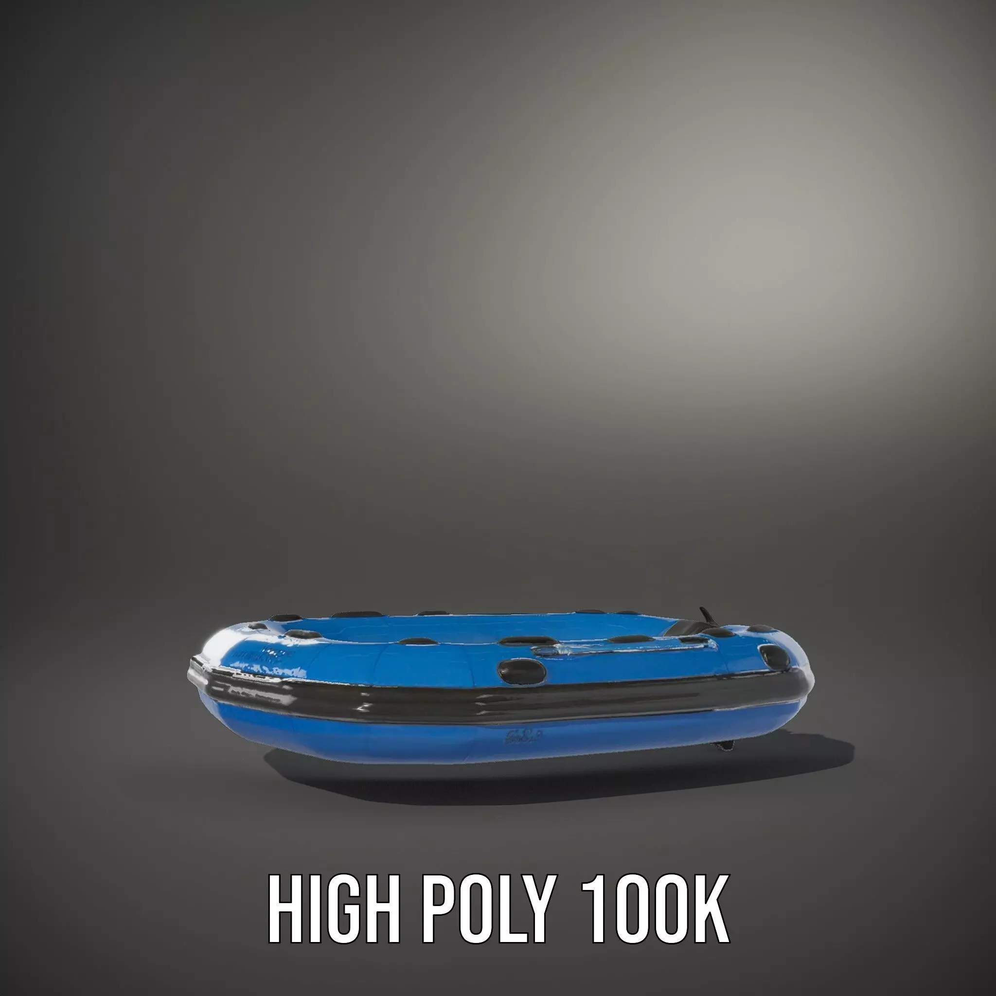 Blue Inflatable Boat model pack Low-poly 3D model_11