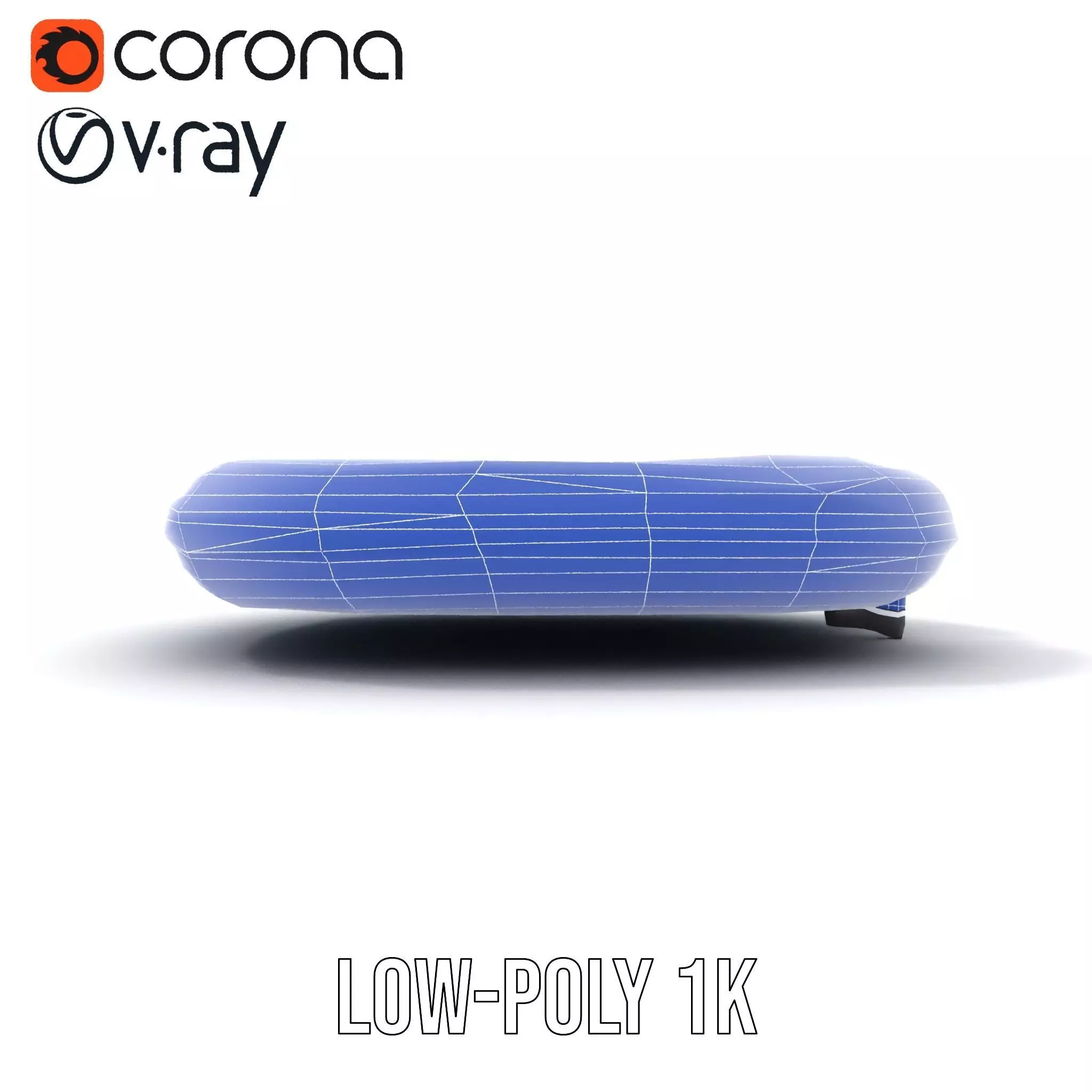 Blue Inflatable Boat model pack Low-poly 3D model_31