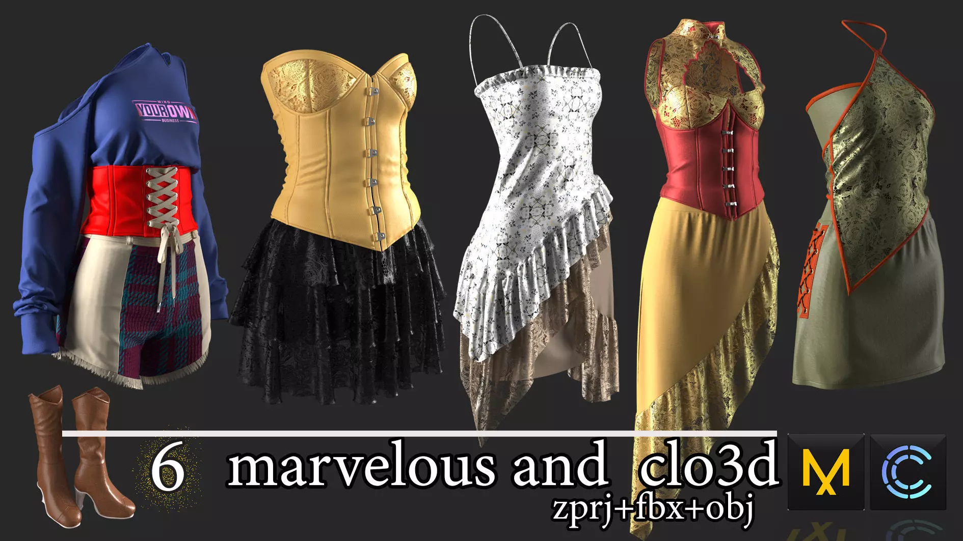 game clothes in marvelous designer 3D model