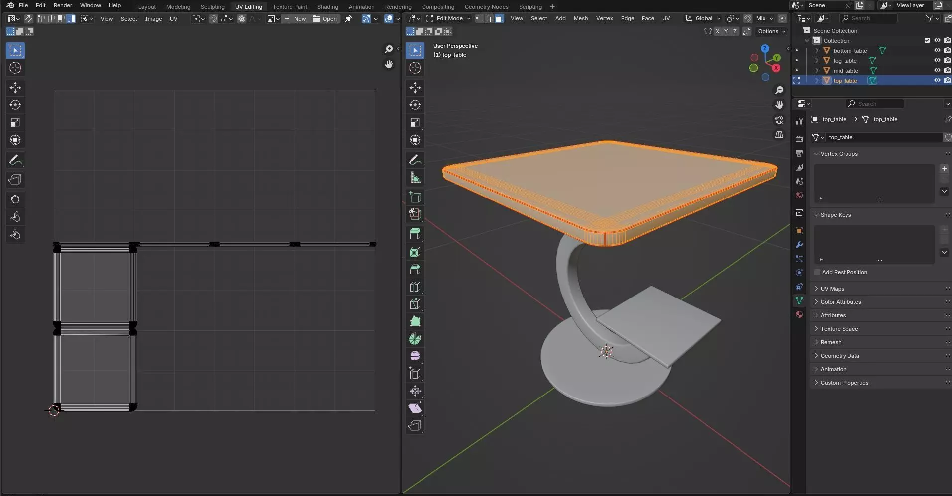 Square Table CG17 3D model_10