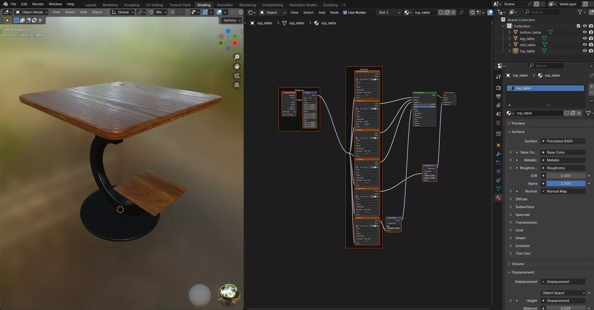 Square Table CG17 3D model_11
