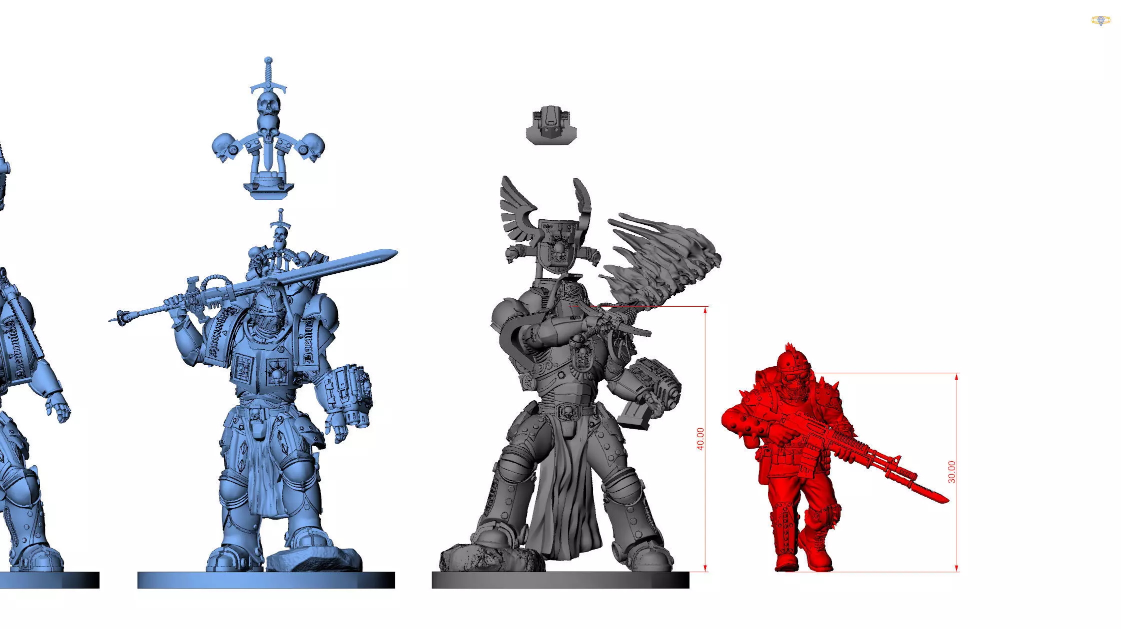 Steel Sanctifier 10 Sgt - Sci-Fi Miniature STL -15 Modular Parts 3D print model_3