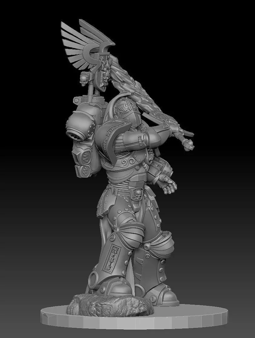 Steel Sanctifier 10 Sgt - Sci-Fi Miniature STL -15 Modular Parts 3D print model_8