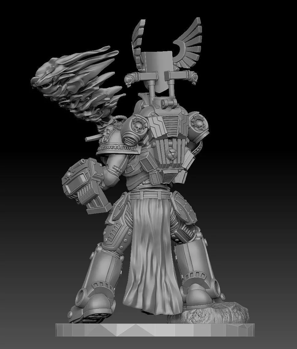 Steel Sanctifier 10 Sgt - Sci-Fi Miniature STL -15 Modular Parts 3D print model_7