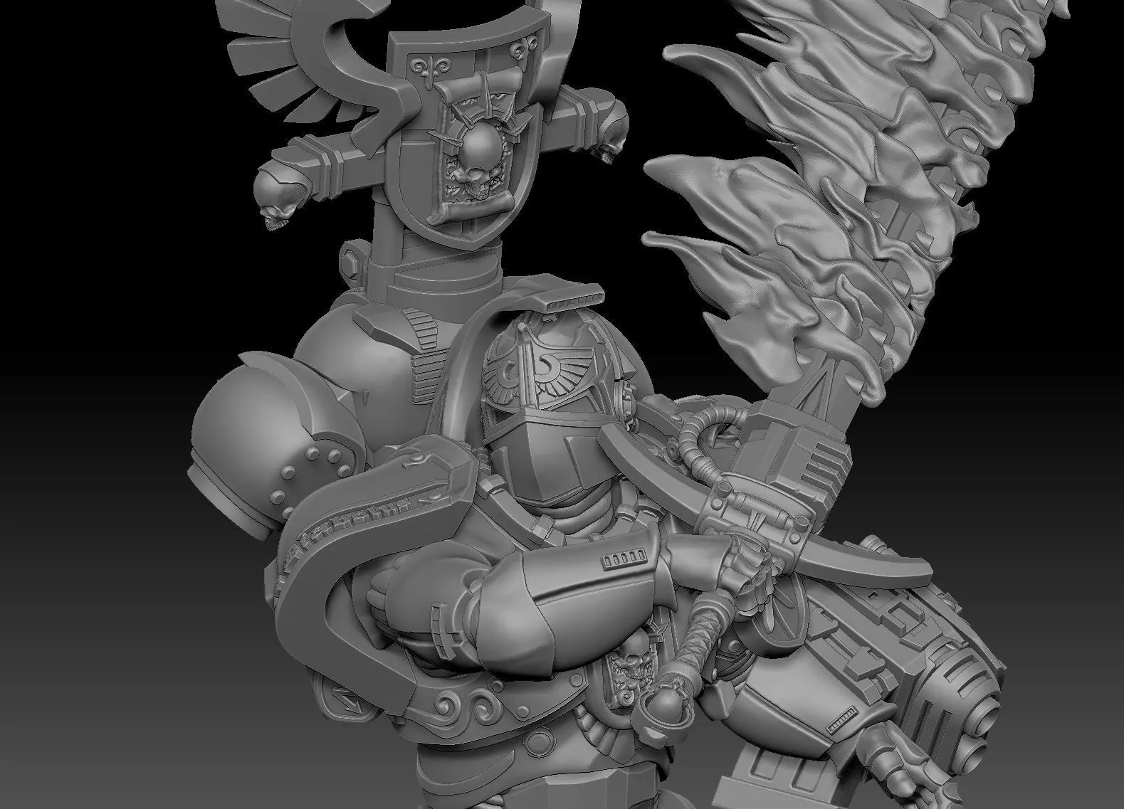 Steel Sanctifier 10 Sgt - Sci-Fi Miniature STL -15 Modular Parts 3D print model_9