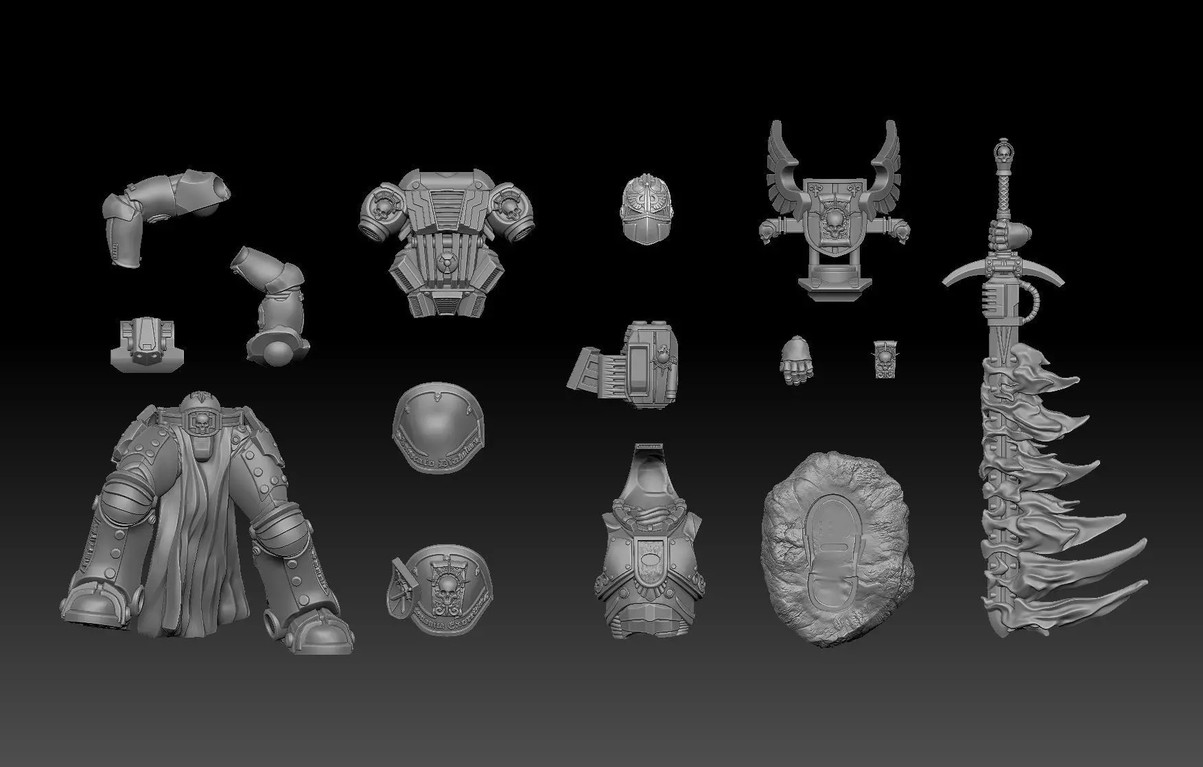 Steel Sanctifier 10 Sgt - Sci-Fi Miniature STL -15 Modular Parts 3D print model_2