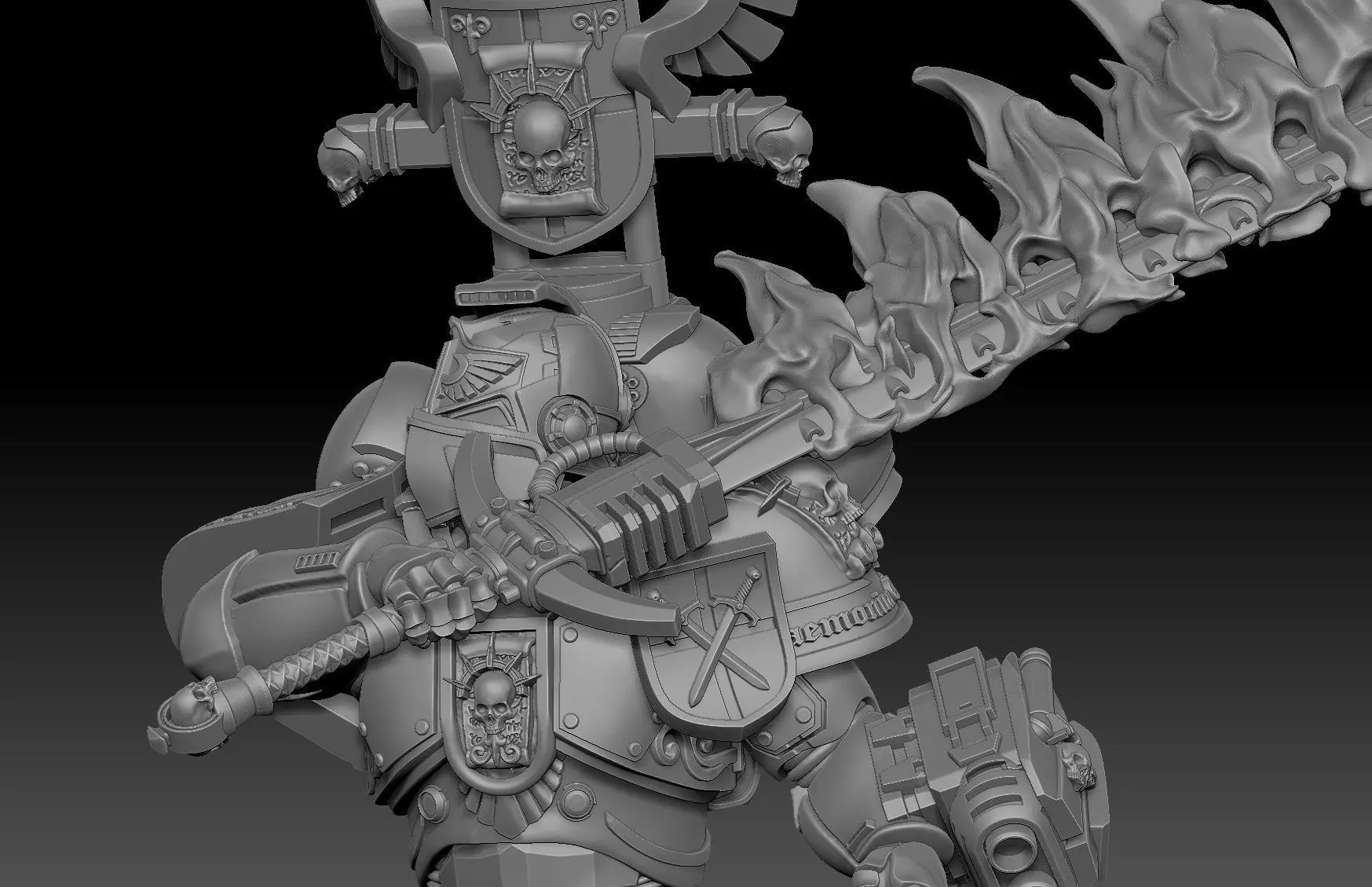 Steel Sanctifier 10 Sgt - Sci-Fi Miniature STL -15 Modular Parts 3D print model_10