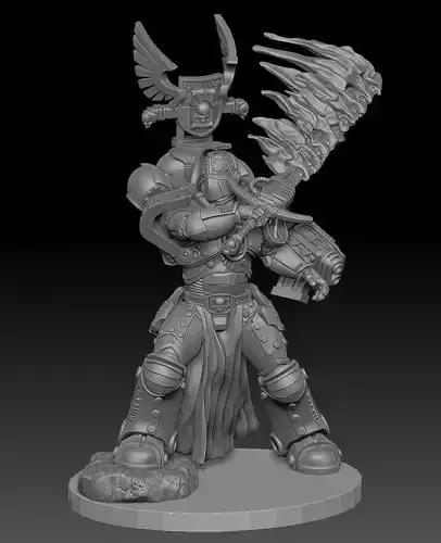 Steel Sanctifier 10 Sgt - Sci-Fi Miniature STL -15 Modular Parts