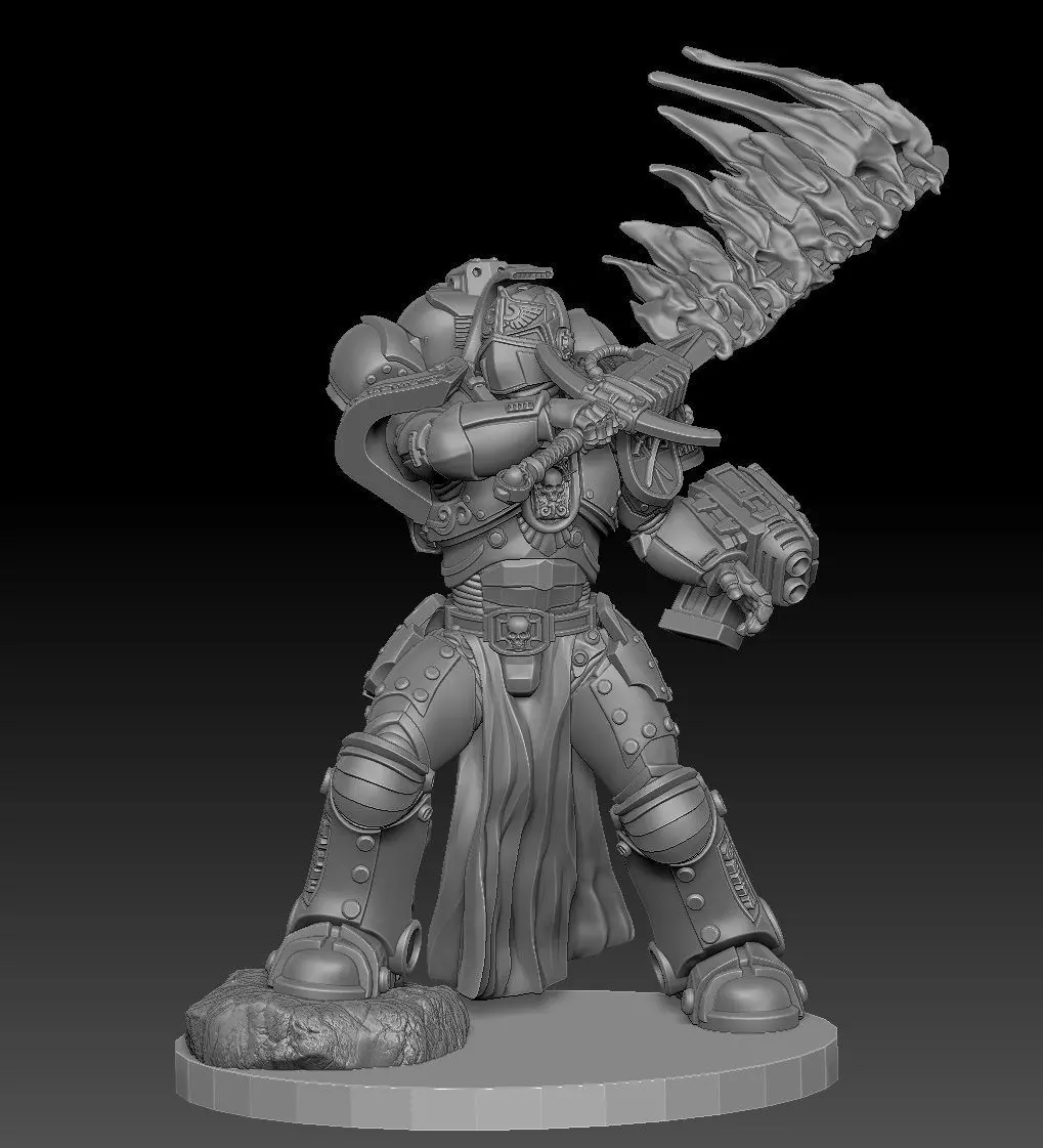 Steel Sanctifier 10 Sgt - Sci-Fi Miniature STL -15 Modular Parts 3D print model_11