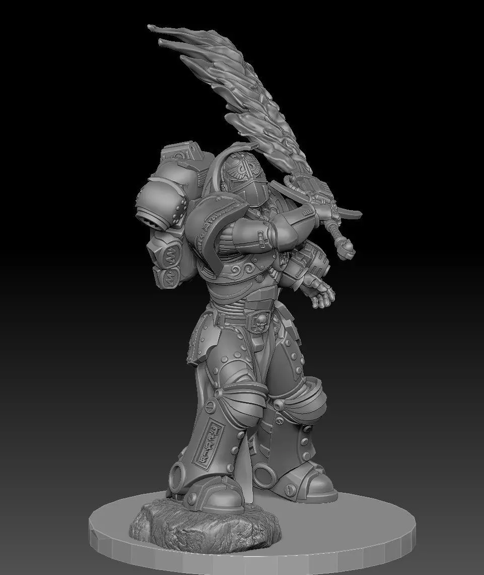 Steel Sanctifier 10 Sgt - Sci-Fi Miniature STL -15 Modular Parts 3D print model_1