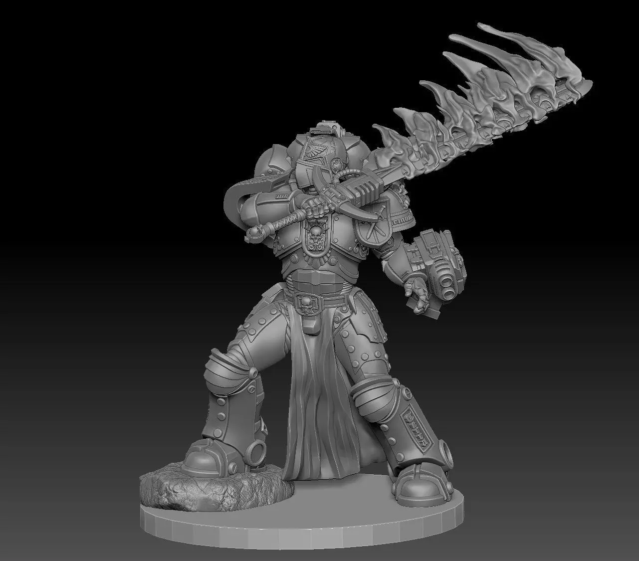 Steel Sanctifier 10 Sgt - Sci-Fi Miniature STL -15 Modular Parts 3D print model_12