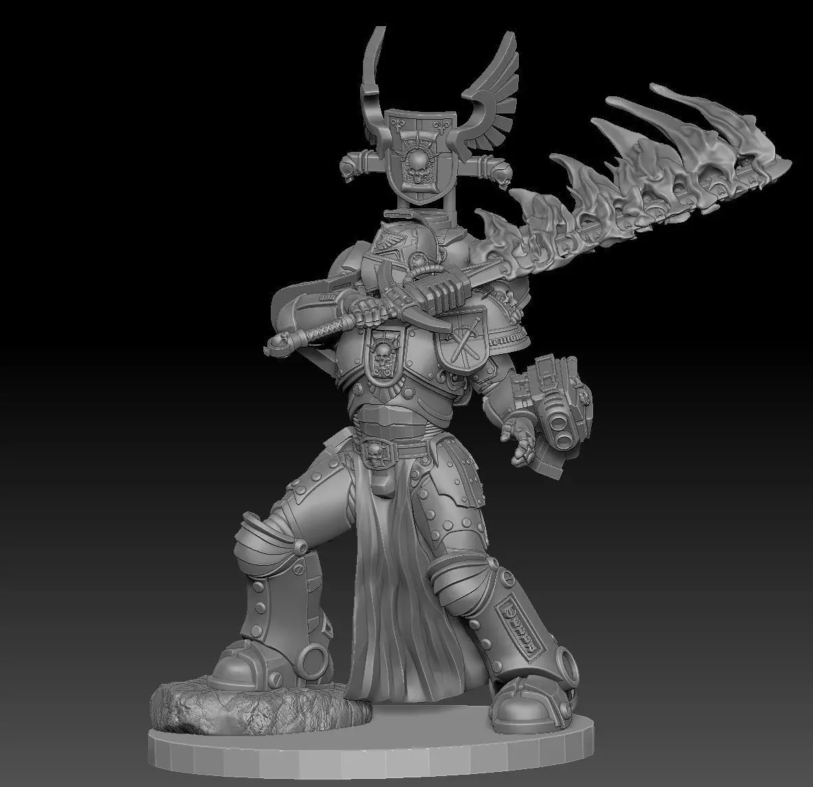 Steel Sanctifier 10 Sgt - Sci-Fi Miniature STL -15 Modular Parts 3D print model_6