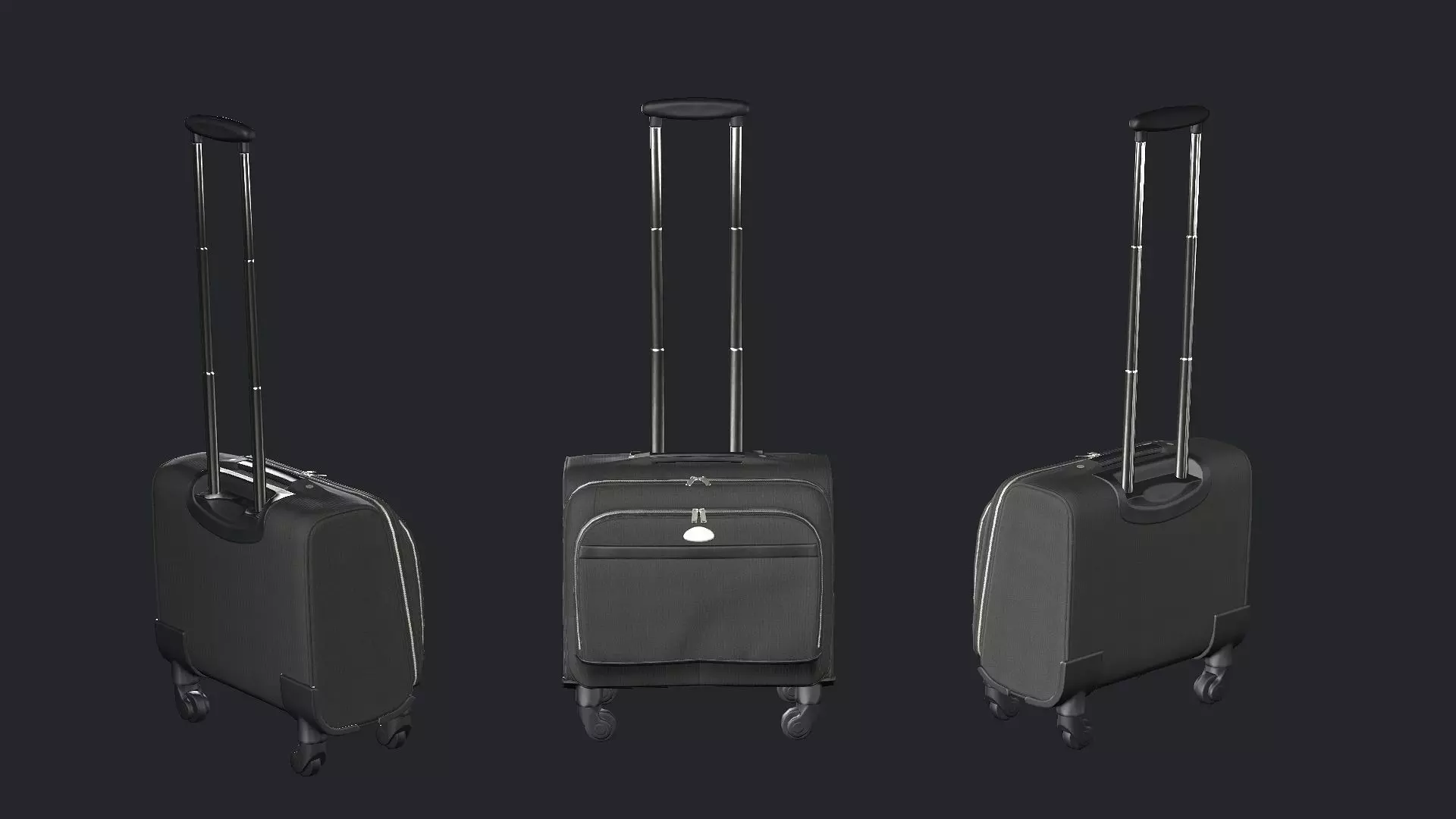 Rolling Travel Suitcase B Low-Poly 3D Model Low-poly 3D model_0