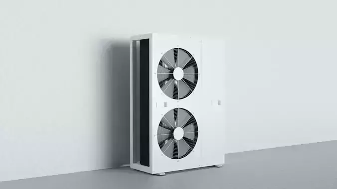 Realistic Dual Fan Outdoor Air Conditioner Unit 3D model
