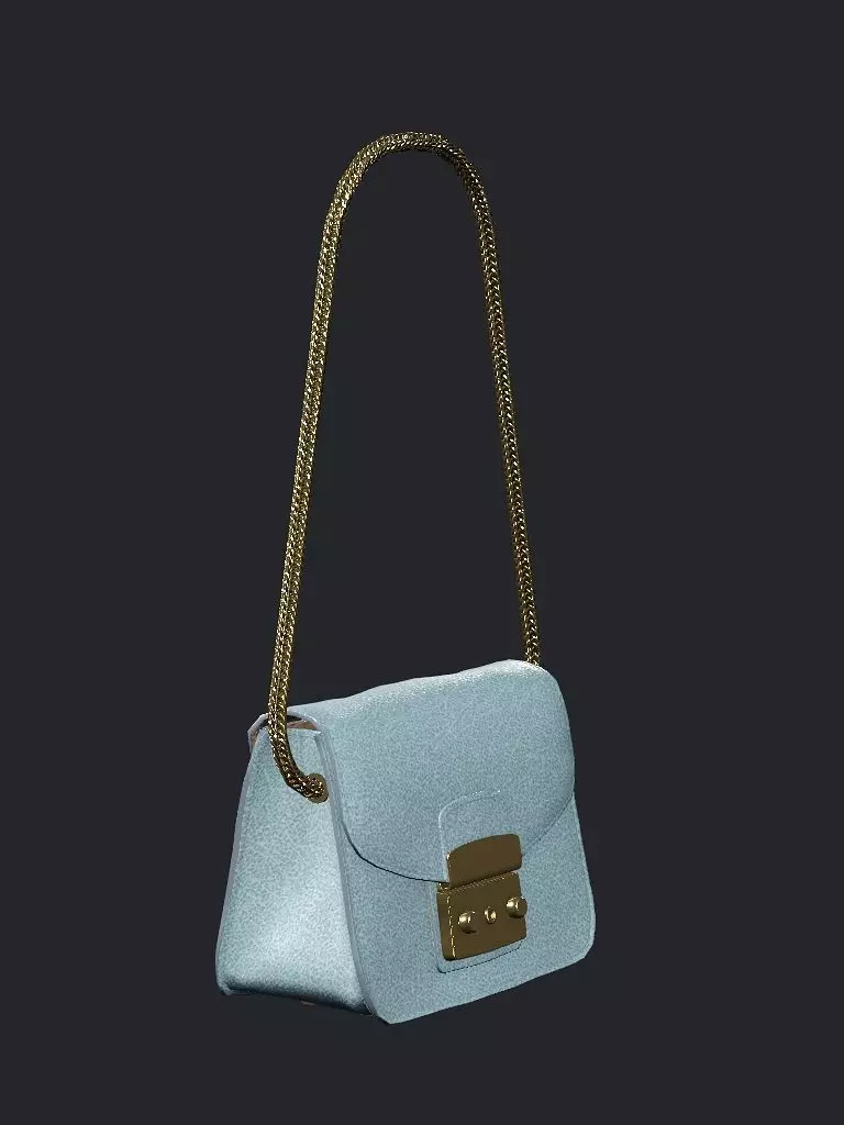 Ladies Fabric Tote Bag Sky Color Love Poly 3D Model Low-poly 3D model_6