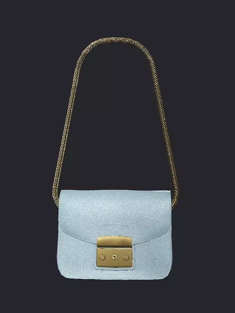 Ladies Fabric Tote Bag Sky Color Love Poly 3D Model Low-poly 3D model_4