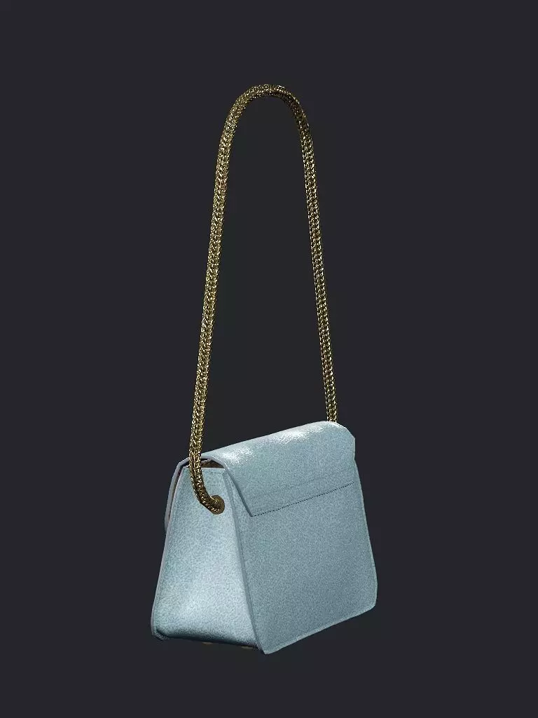 Ladies Fabric Tote Bag Sky Color Love Poly 3D Model Low-poly 3D model_5